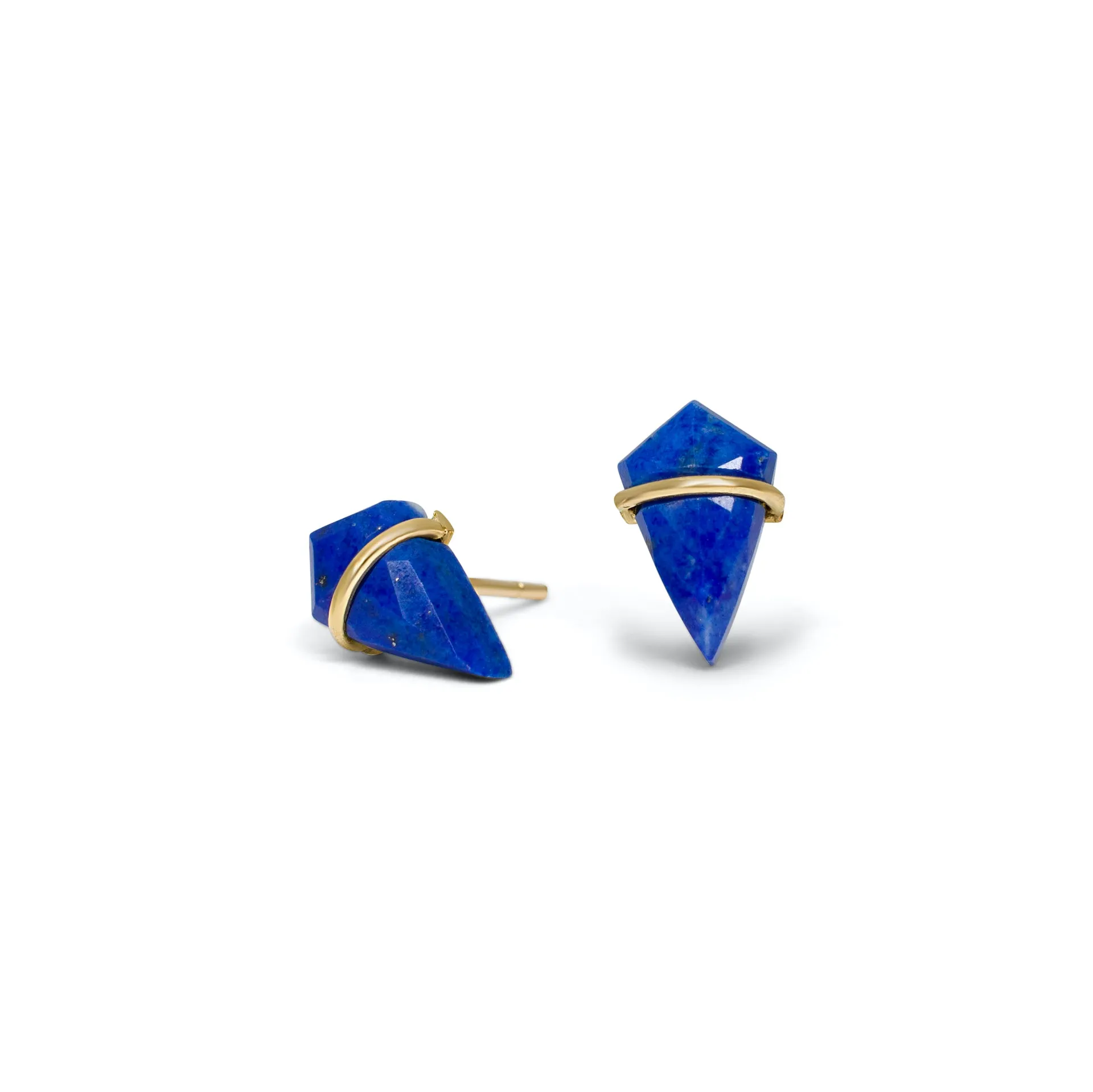 18K Kite Stud Earrings in Lapis