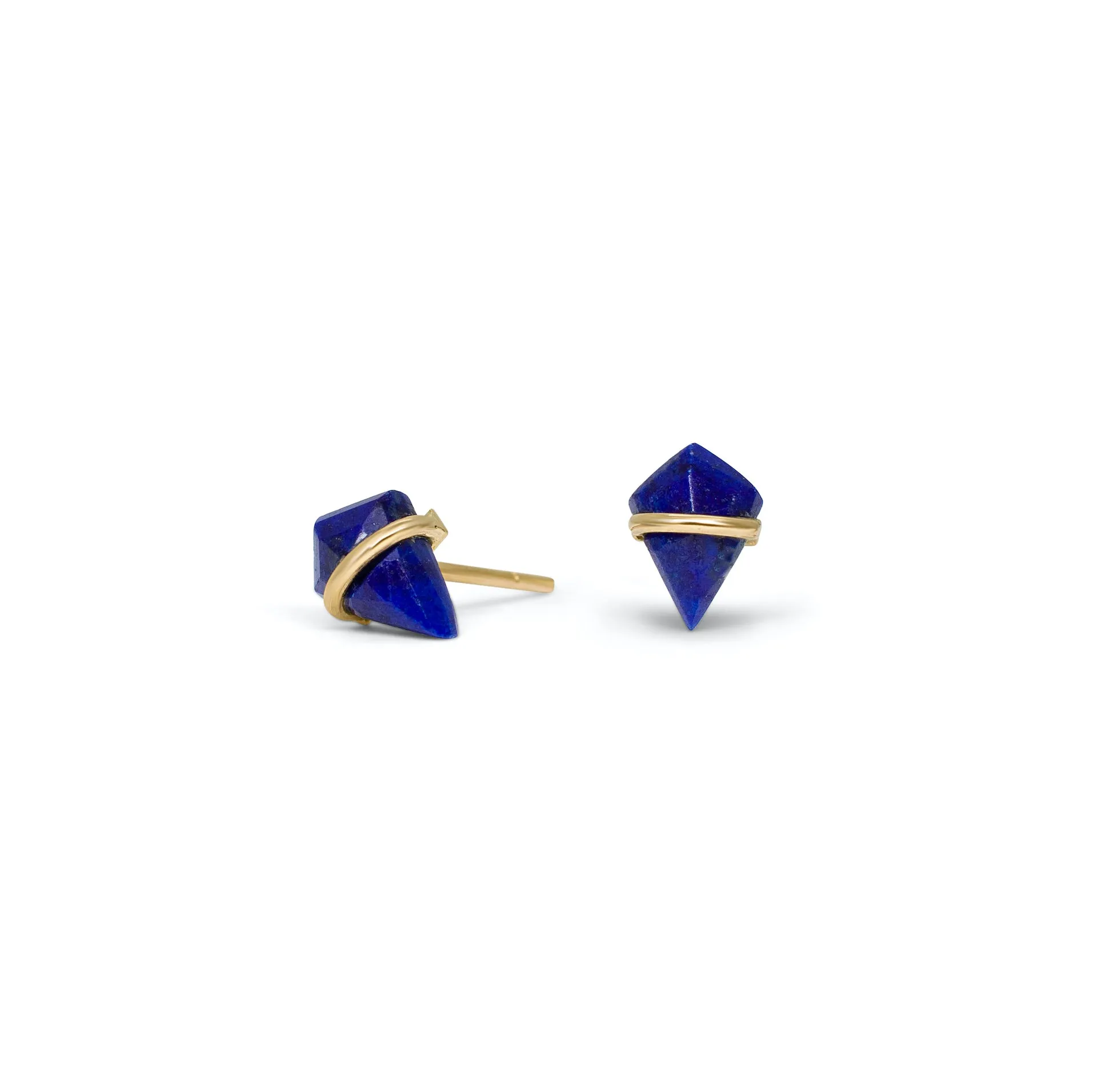 18K Kite Stud Earrings in Lapis