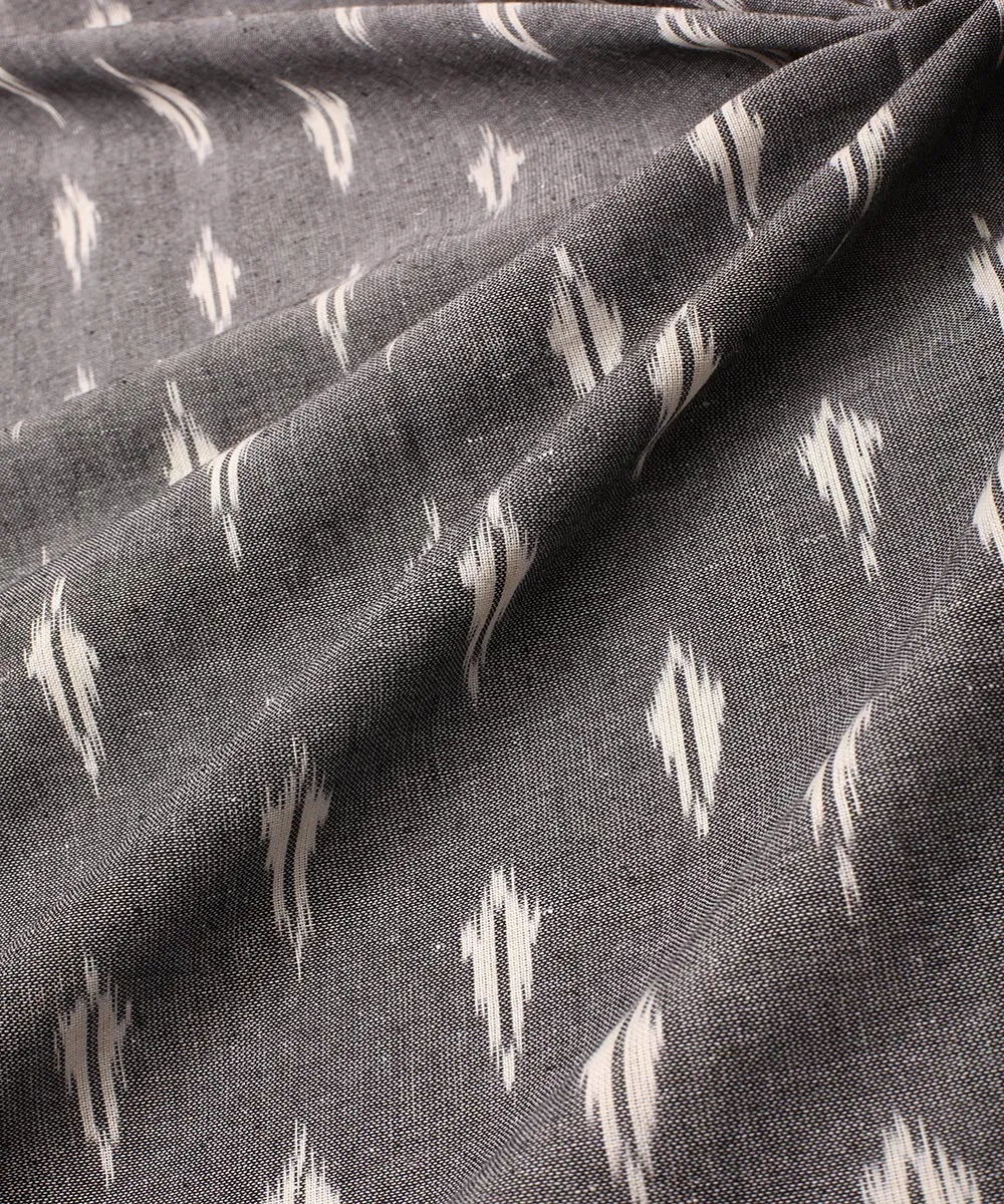 2.5 m Grey handloom pochampally cotton ikat fabric