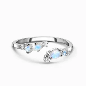 Adjustable Moonstone Ring Flourish - June Birthstone