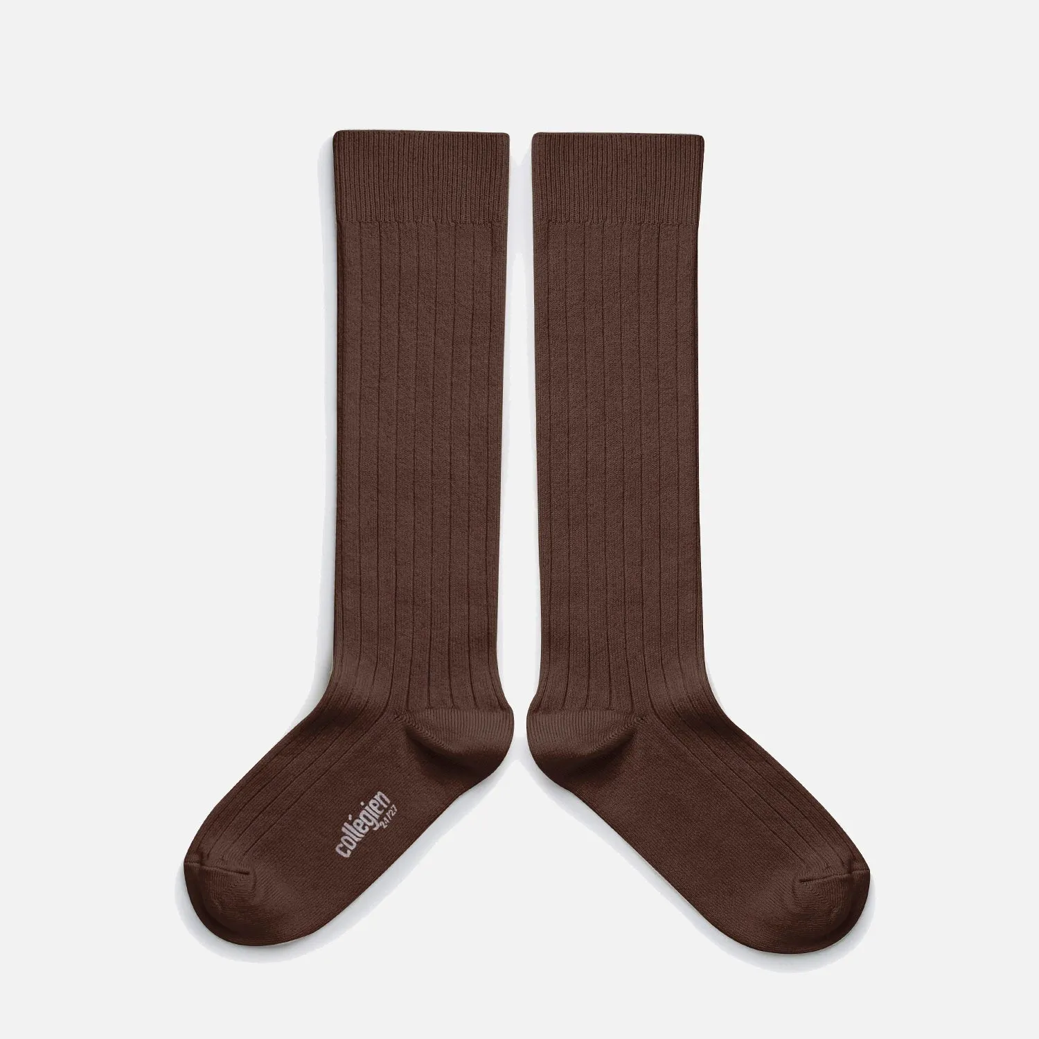 Adult's Cotton Knee Socks - Chocolate