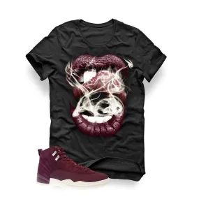 Air Jordan 12 Bordeaux Black T Shirt (SMOKE N LIPS)