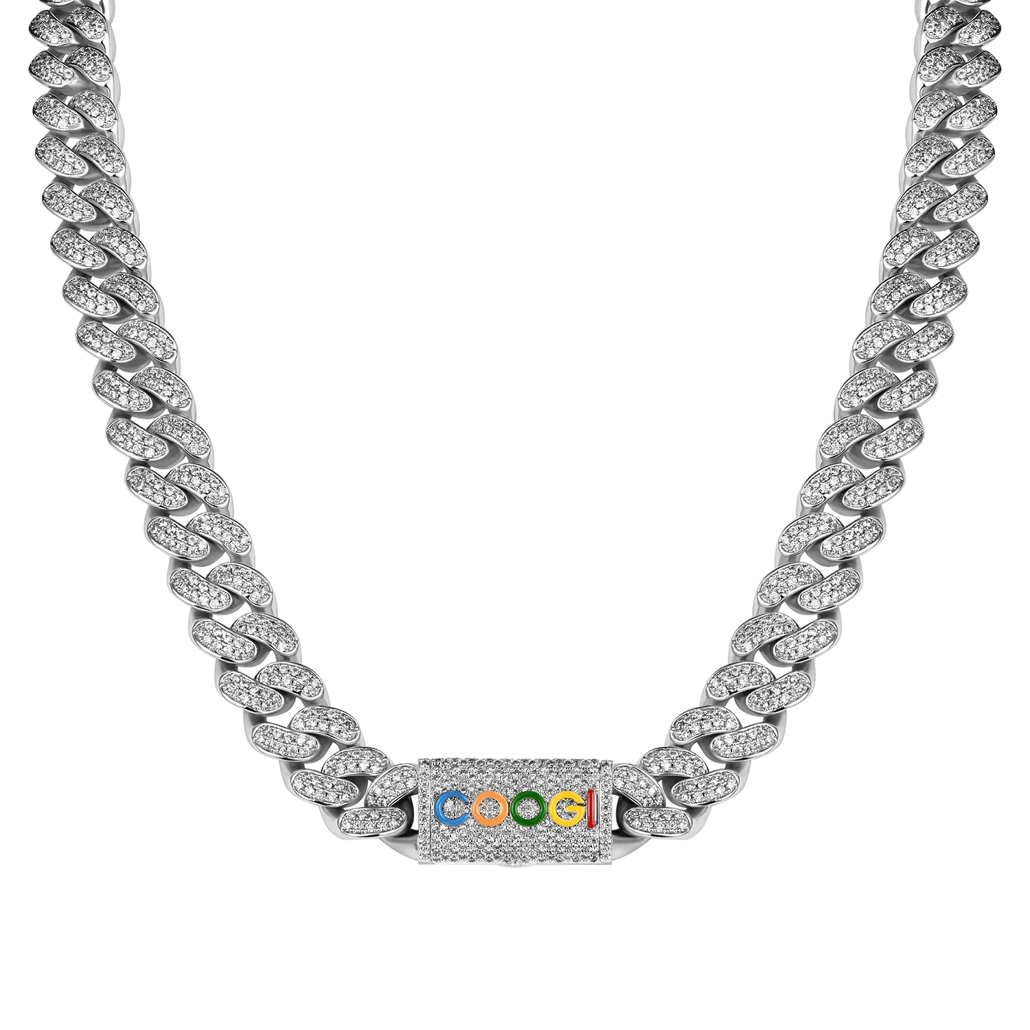 APORRO X COOGI 12mm White Gold “BASIC” Cuban Chain