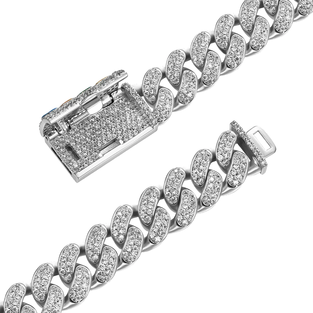 APORRO X COOGI 12mm White Gold “BASIC” Cuban Chain