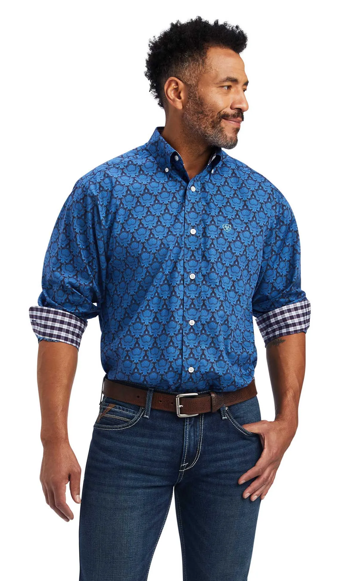 Ariat Men's Wrinkle Dax Classic Fit Shirt, Limoges