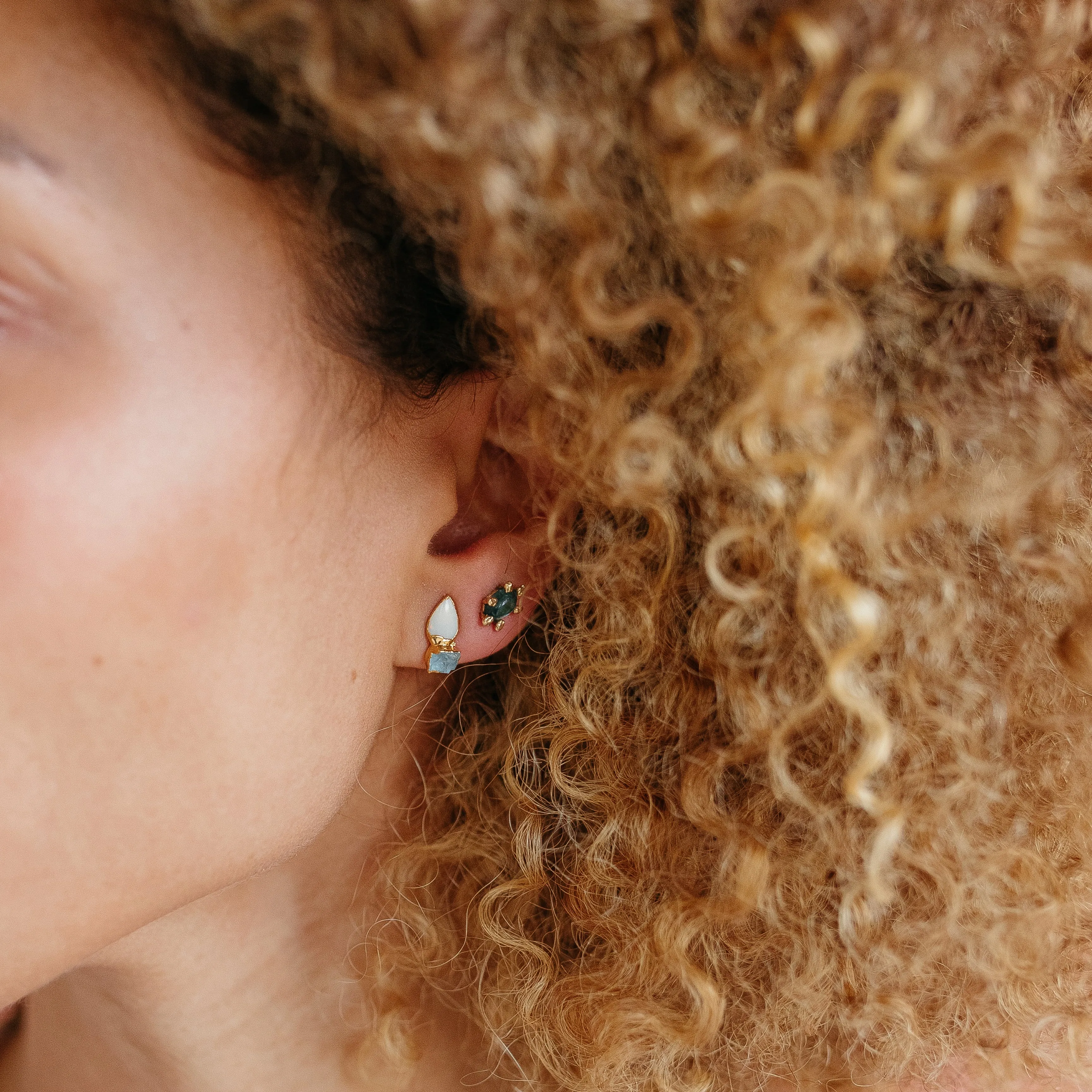 Aster Earrings with Blue Tourmaline