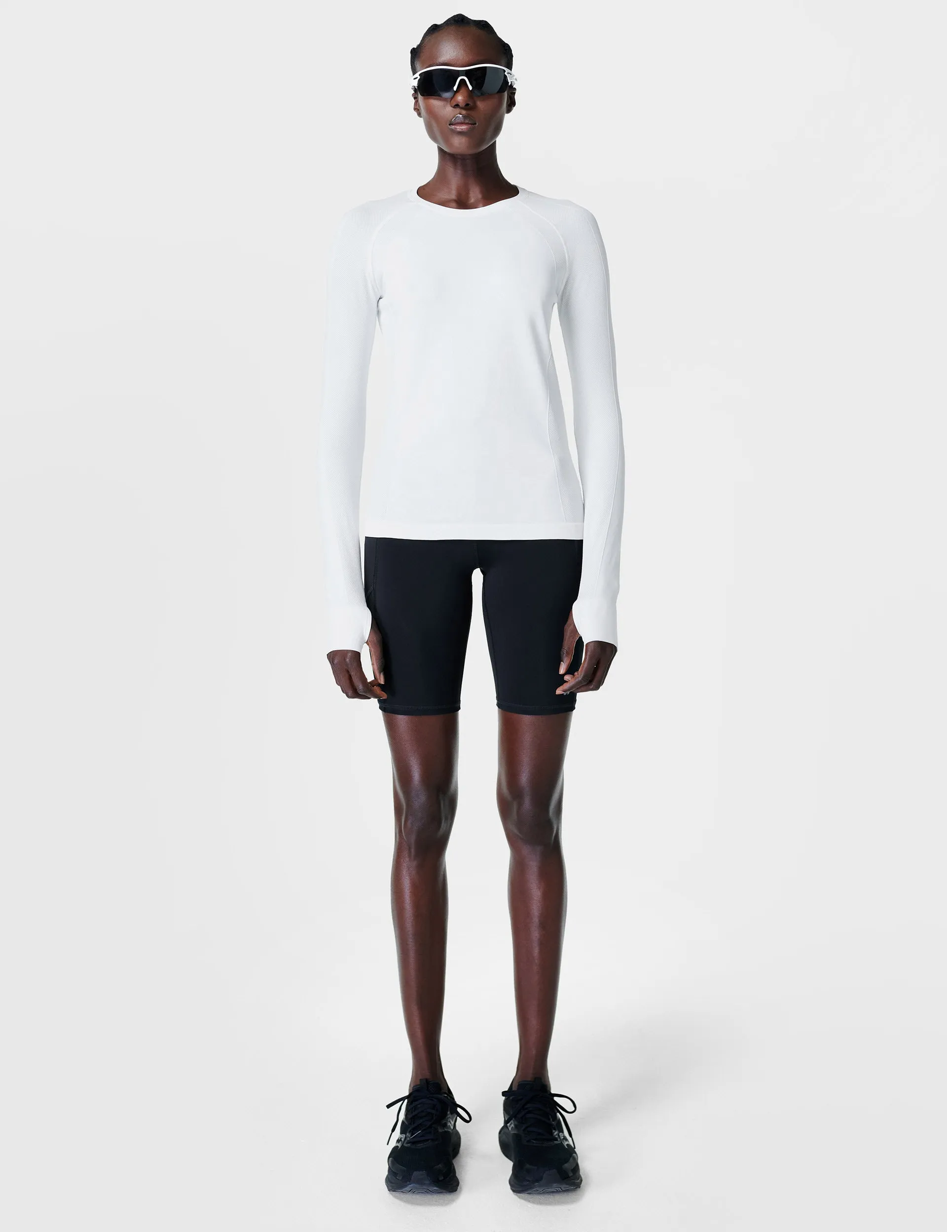 Athlete Seamless Workout Long Sleeve Top - White