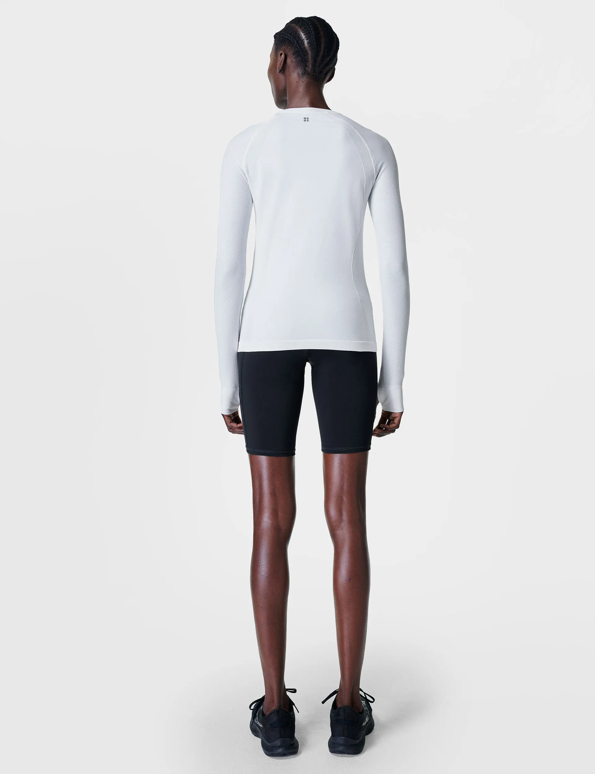 Athlete Seamless Workout Long Sleeve Top - White