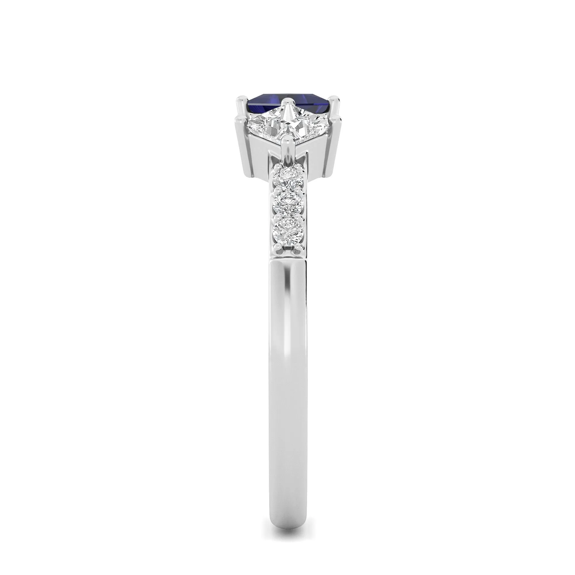 AUTRE -  14k White Gold 0.50ct Lab Grown Diamond and Sapphire Ring