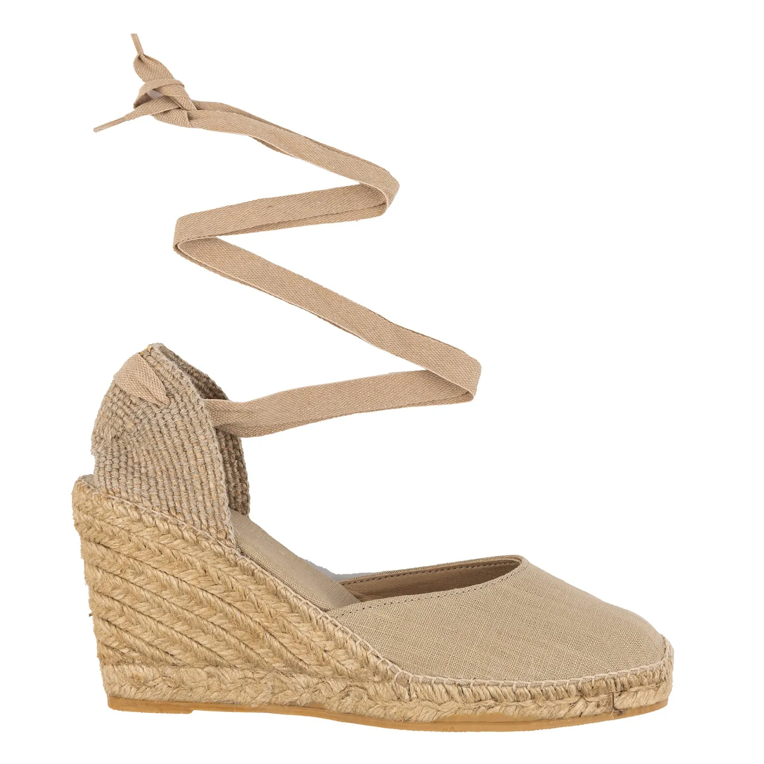 Basic High Heel Linen Wedge Espadrille for Women - Palamos