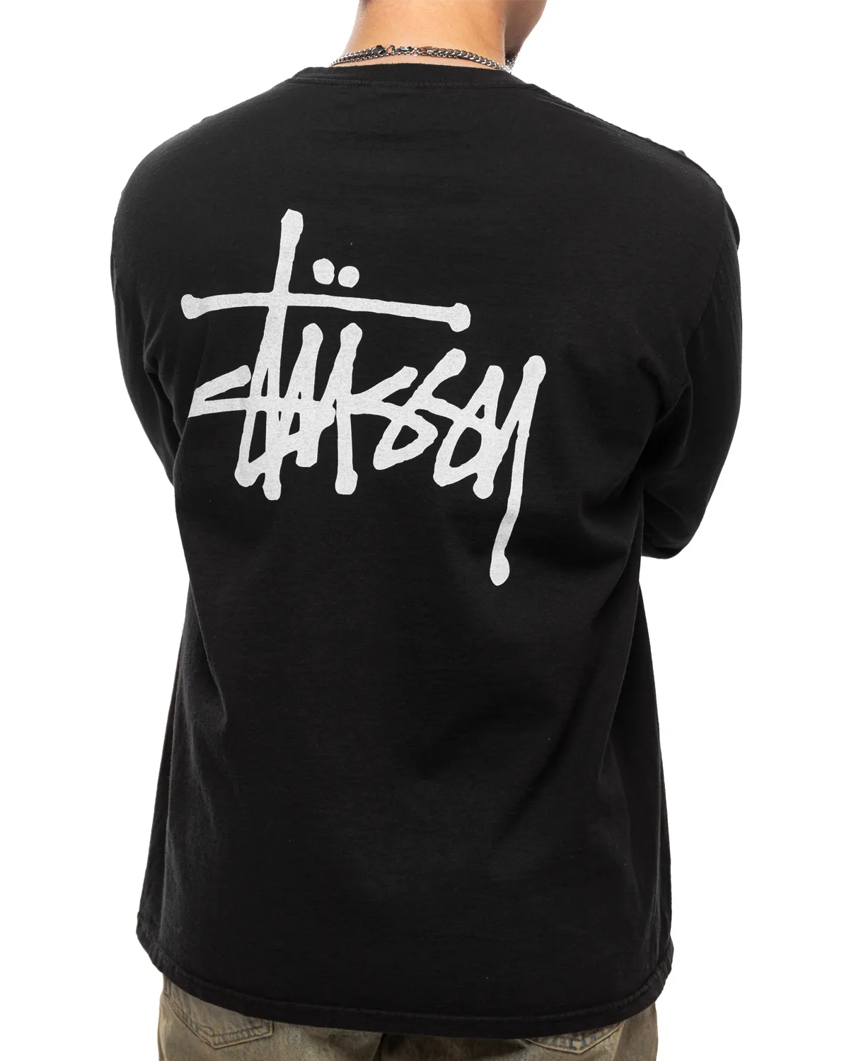 Basic Stussy Pigment Dyed LS Tee 'Black'