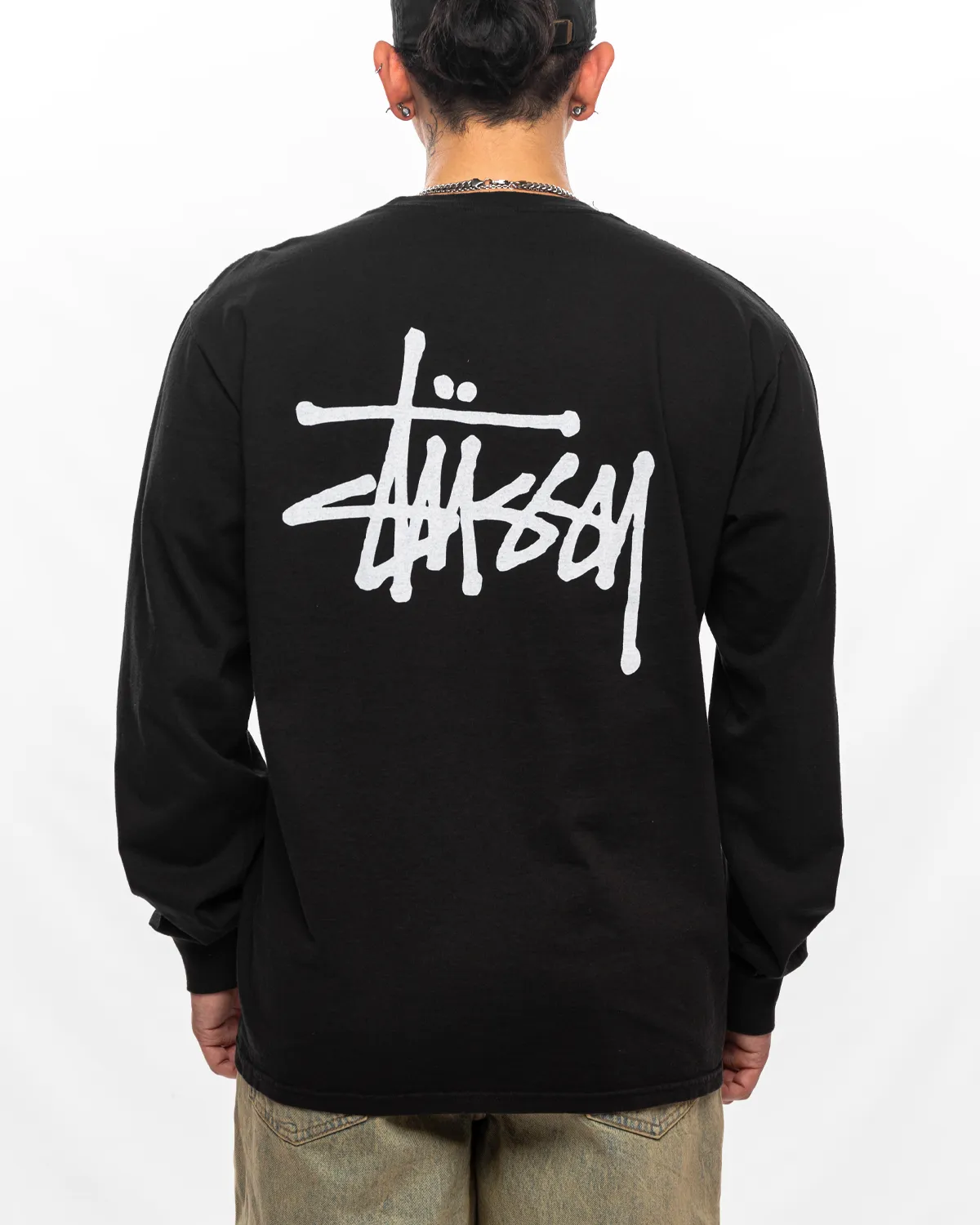 Basic Stussy Pigment Dyed LS Tee 'Black'