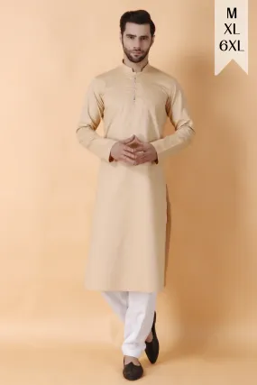 Beige Jam Cotton Kurta Pajama