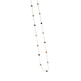 beverly : bezel set multi gemstone necklace