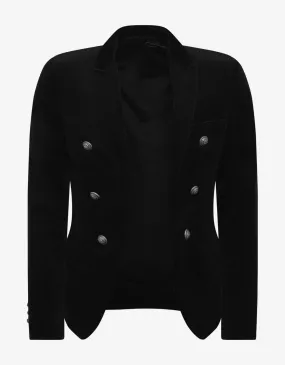 Black Velvet 6 Button Blazer