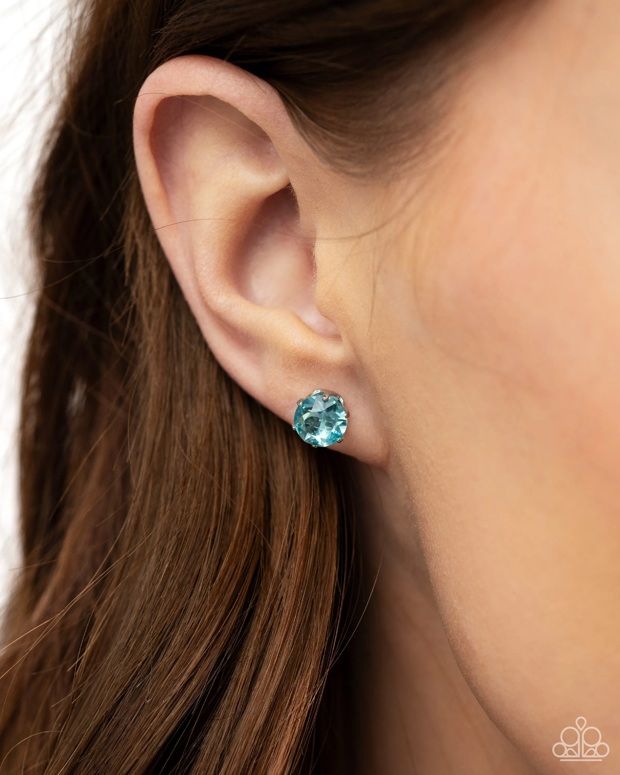 Breathtaking Birthstone (March) Aquamarine Blue Rhinestone Earrings - Paparazzi Accessories