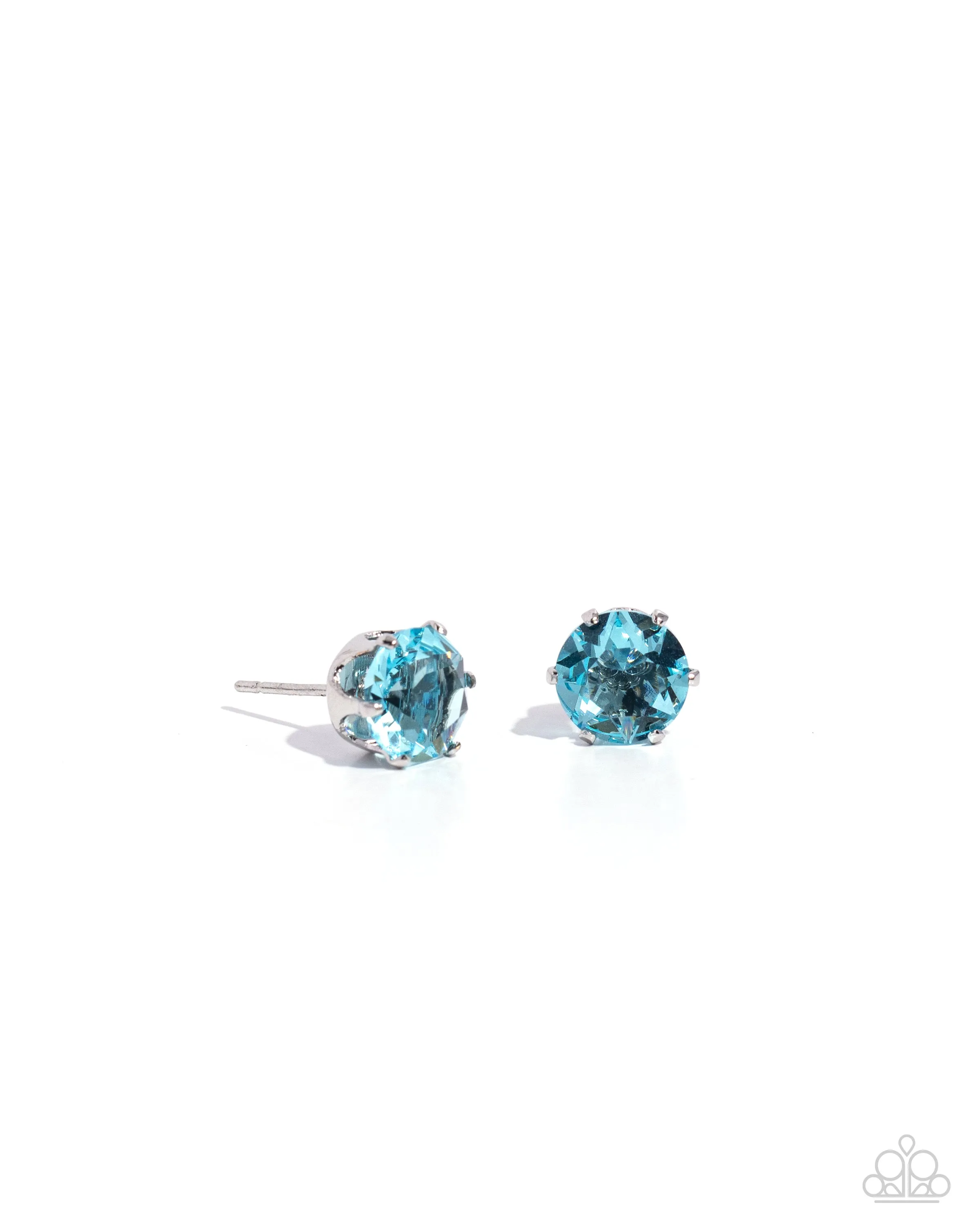 Breathtaking Birthstone (March) Aquamarine Blue Rhinestone Earrings - Paparazzi Accessories