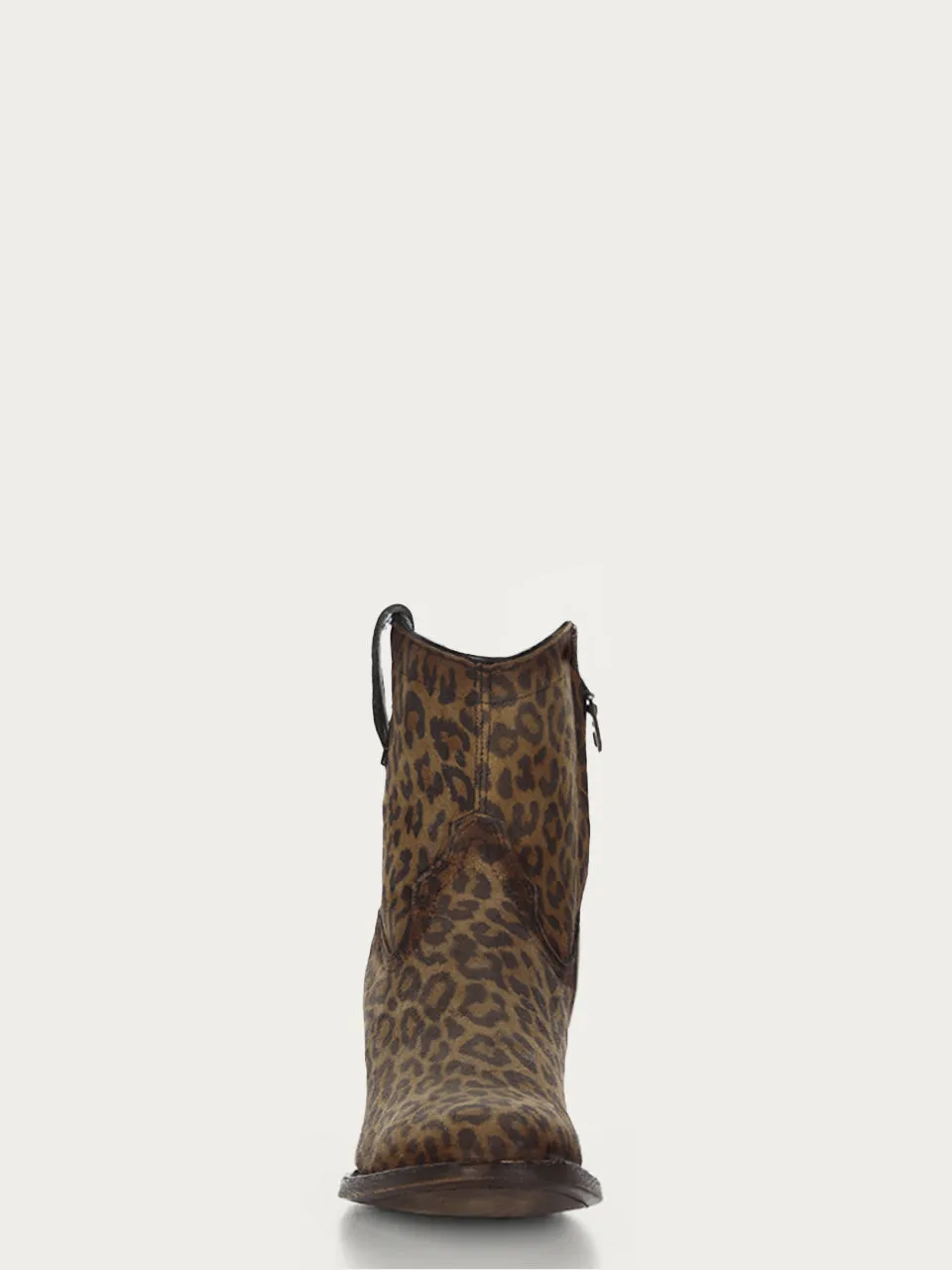 C3627 - WOMEN'S LEOPARD PRINT ROUND TOE ANKLE BOOT WITH ZIPPER