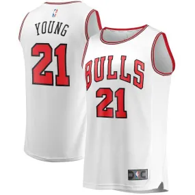 Chicago Bulls Thaddeus Young Fanatics Branded Fast Break Player Association Jersey Kids - White | Ireland Y1874T4