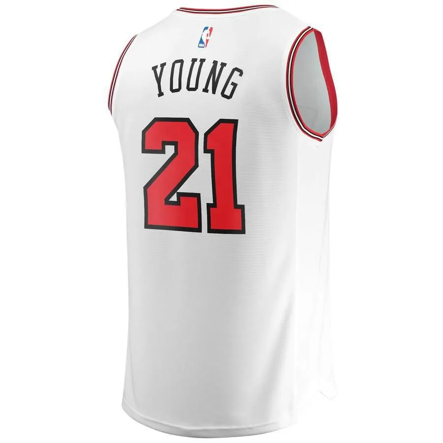 Chicago Bulls Thaddeus Young Fanatics Branded Fast Break Player Association Jersey Kids - White | Ireland Y1874T4