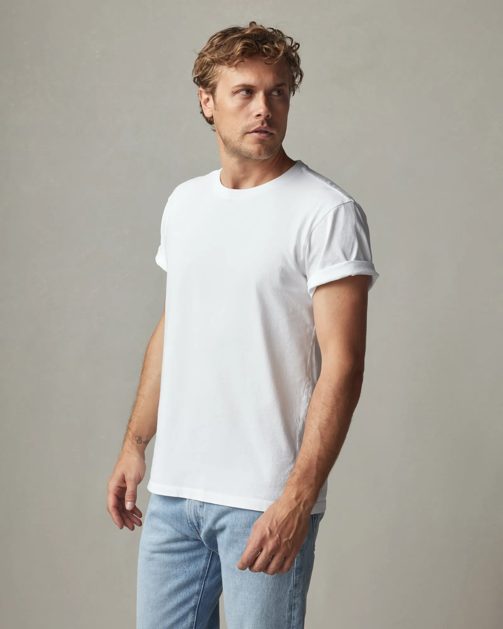 Classic Cotton Crew Tee - White