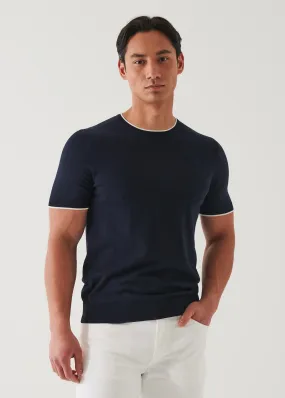 COTTON CUPRO SHORT SLEEVE CREWNECK