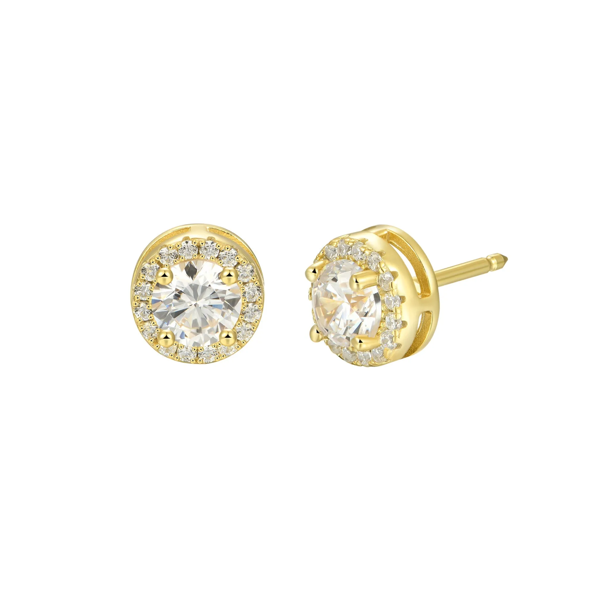 Custom Halo Moissanite Stud Earring