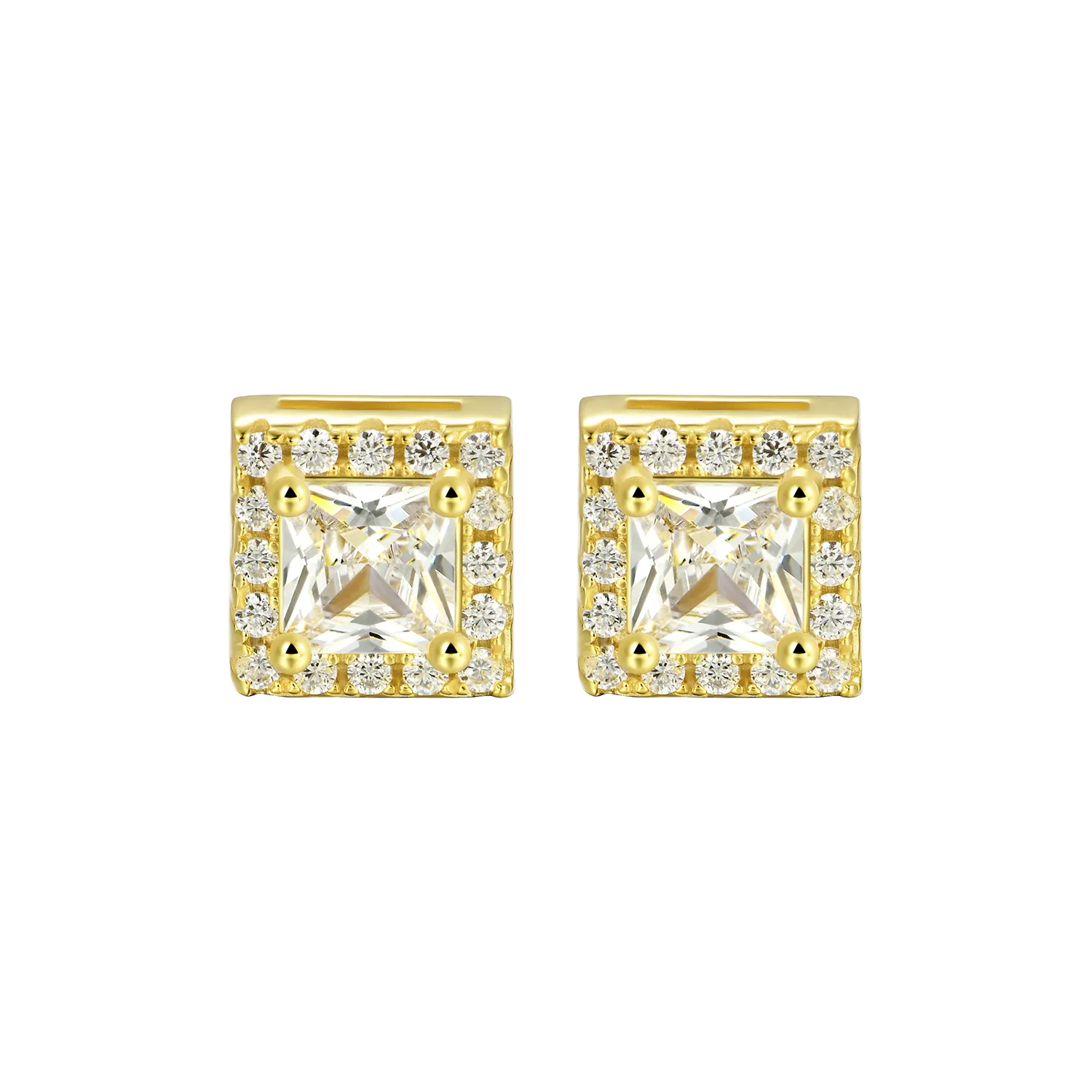 Custom Halo Moissanite Stud Earring