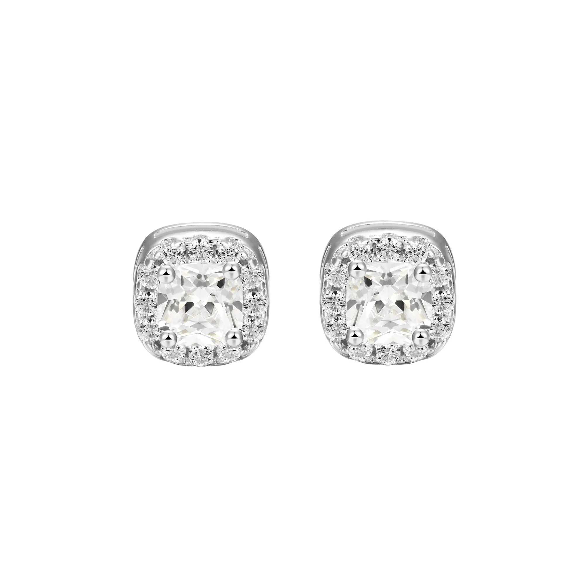 Custom Halo Moissanite Stud Earring