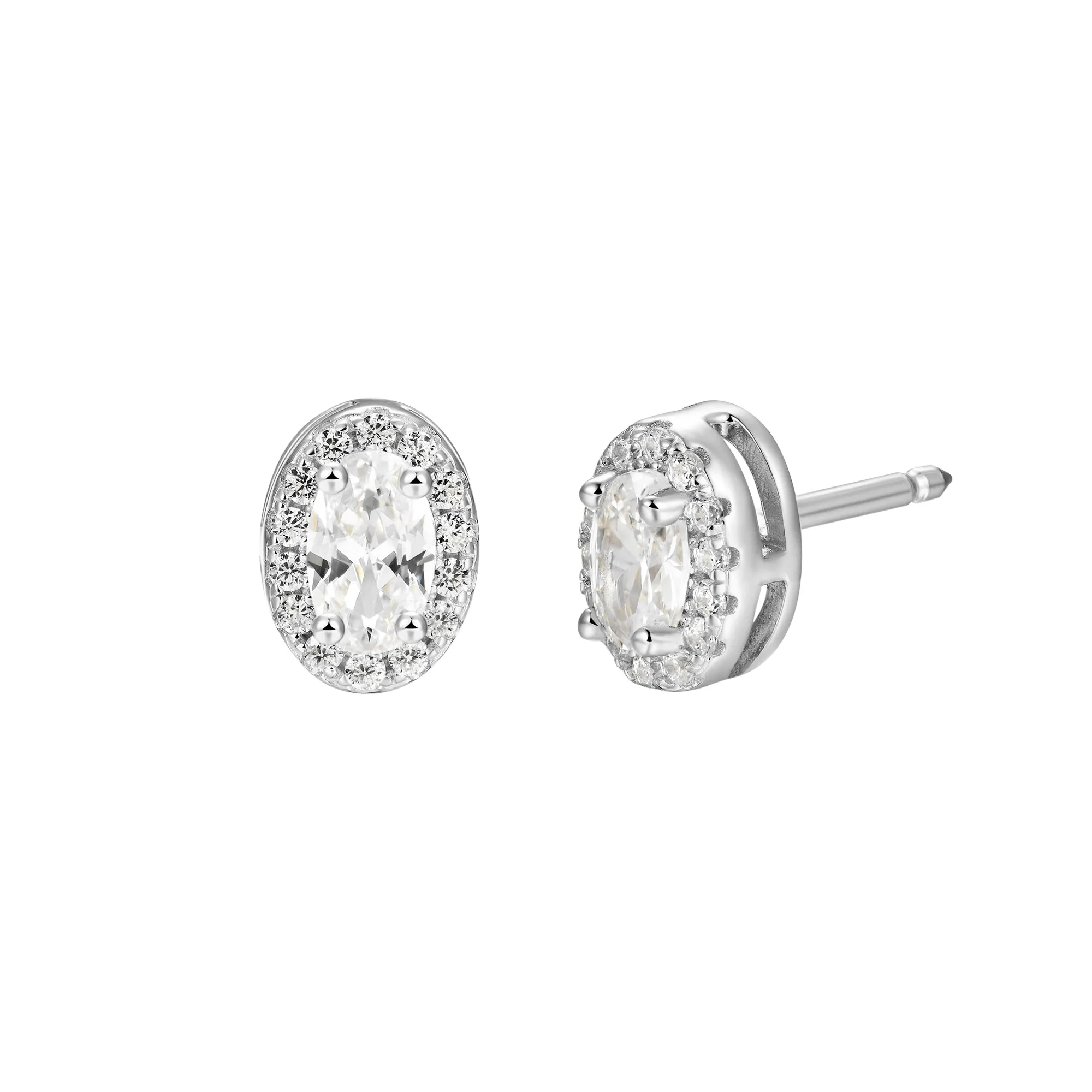 Custom Halo Moissanite Stud Earring