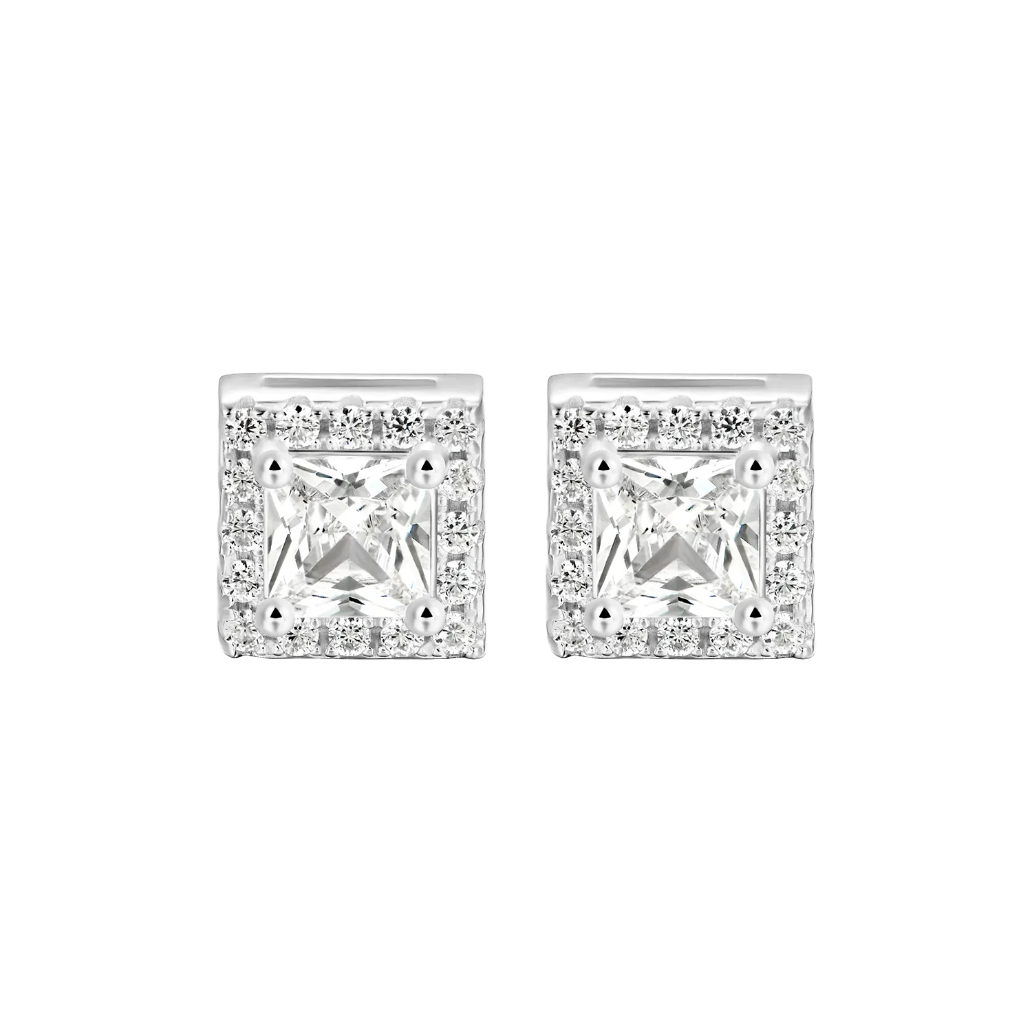 Custom Halo Moissanite Stud Earring