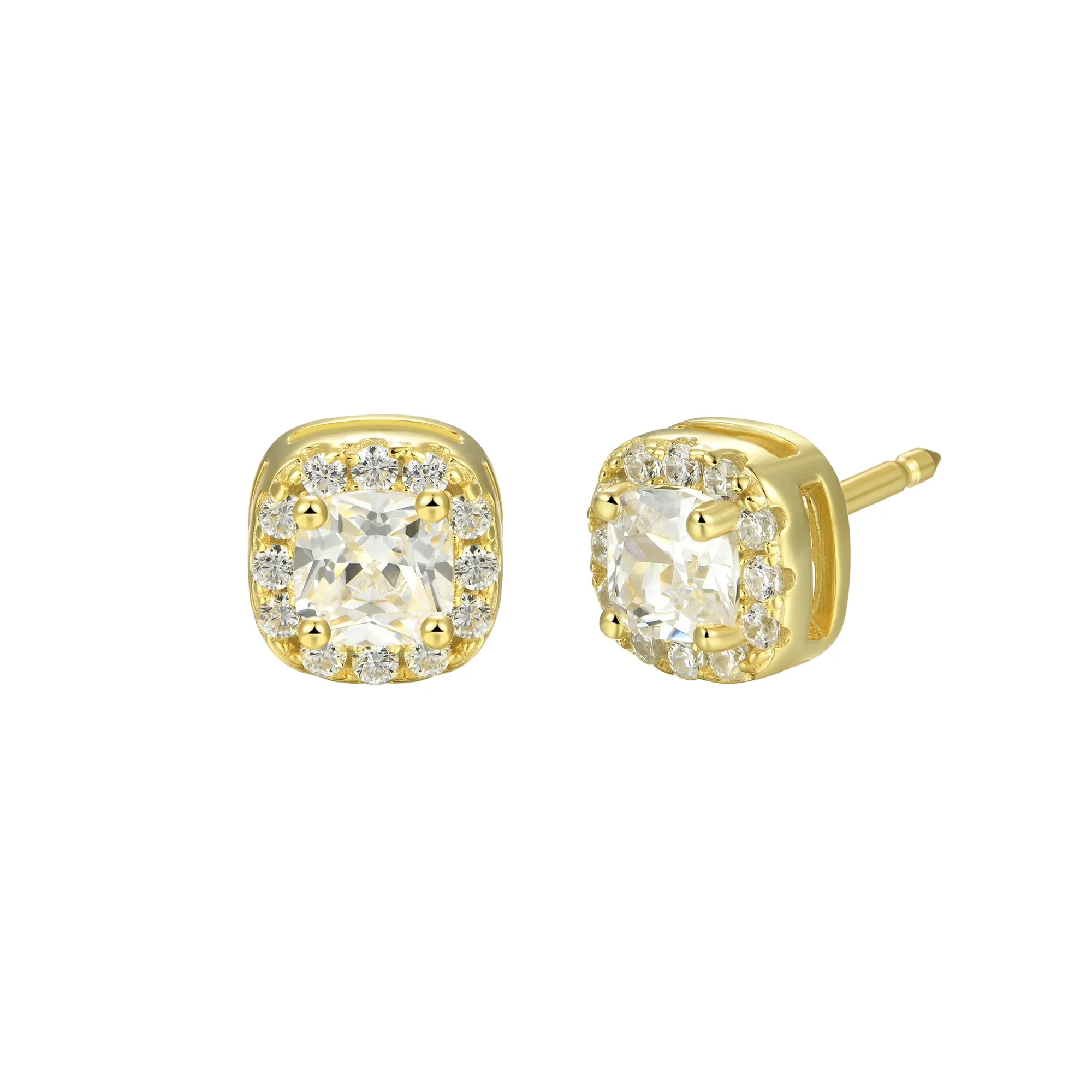 Custom Halo Moissanite Stud Earring