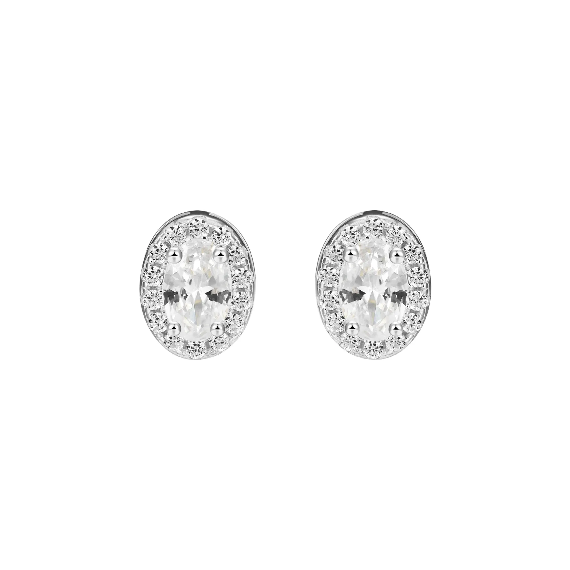 Custom Halo Moissanite Stud Earring