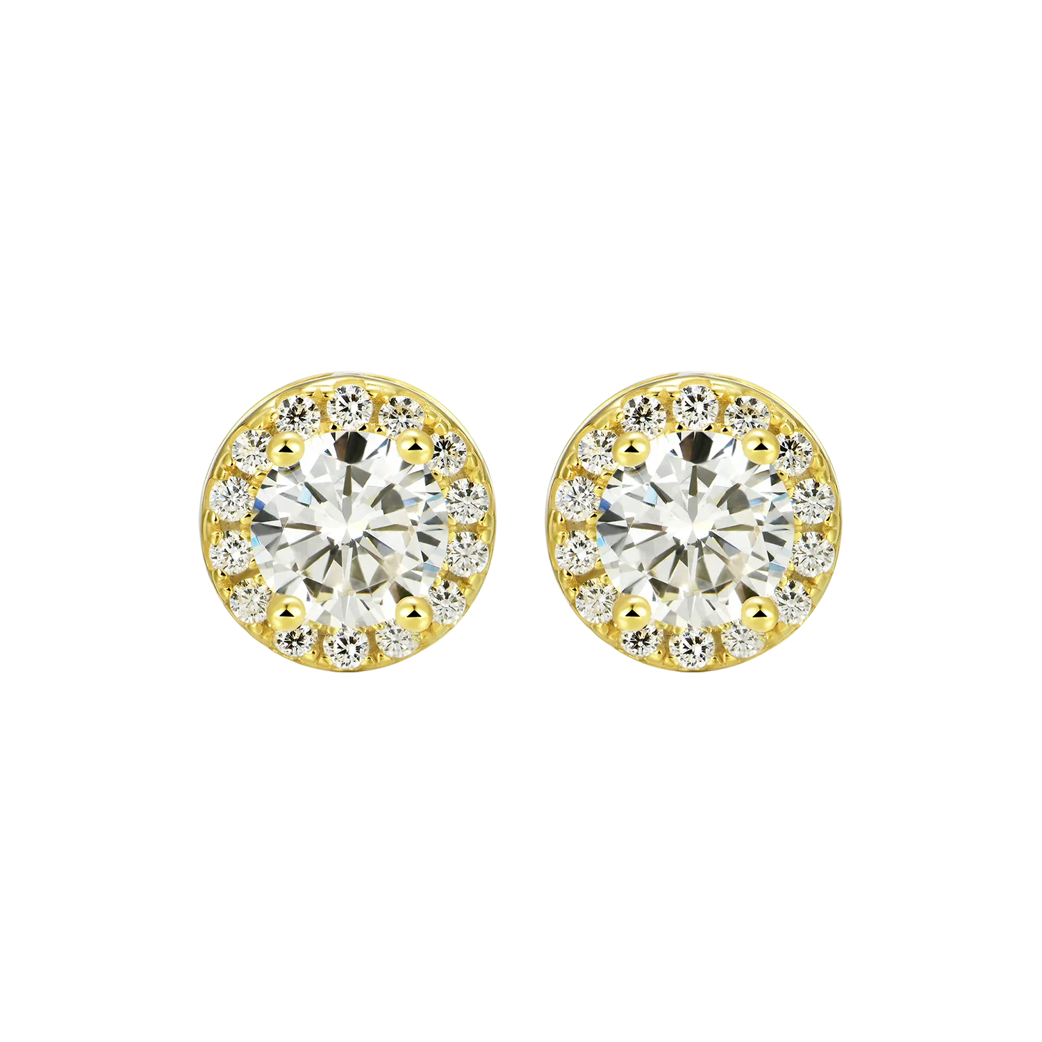 Custom Halo Moissanite Stud Earring