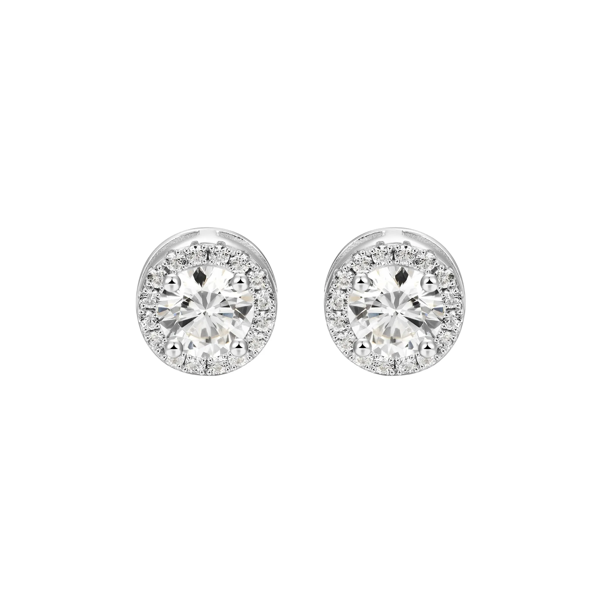 Custom Halo Moissanite Stud Earring