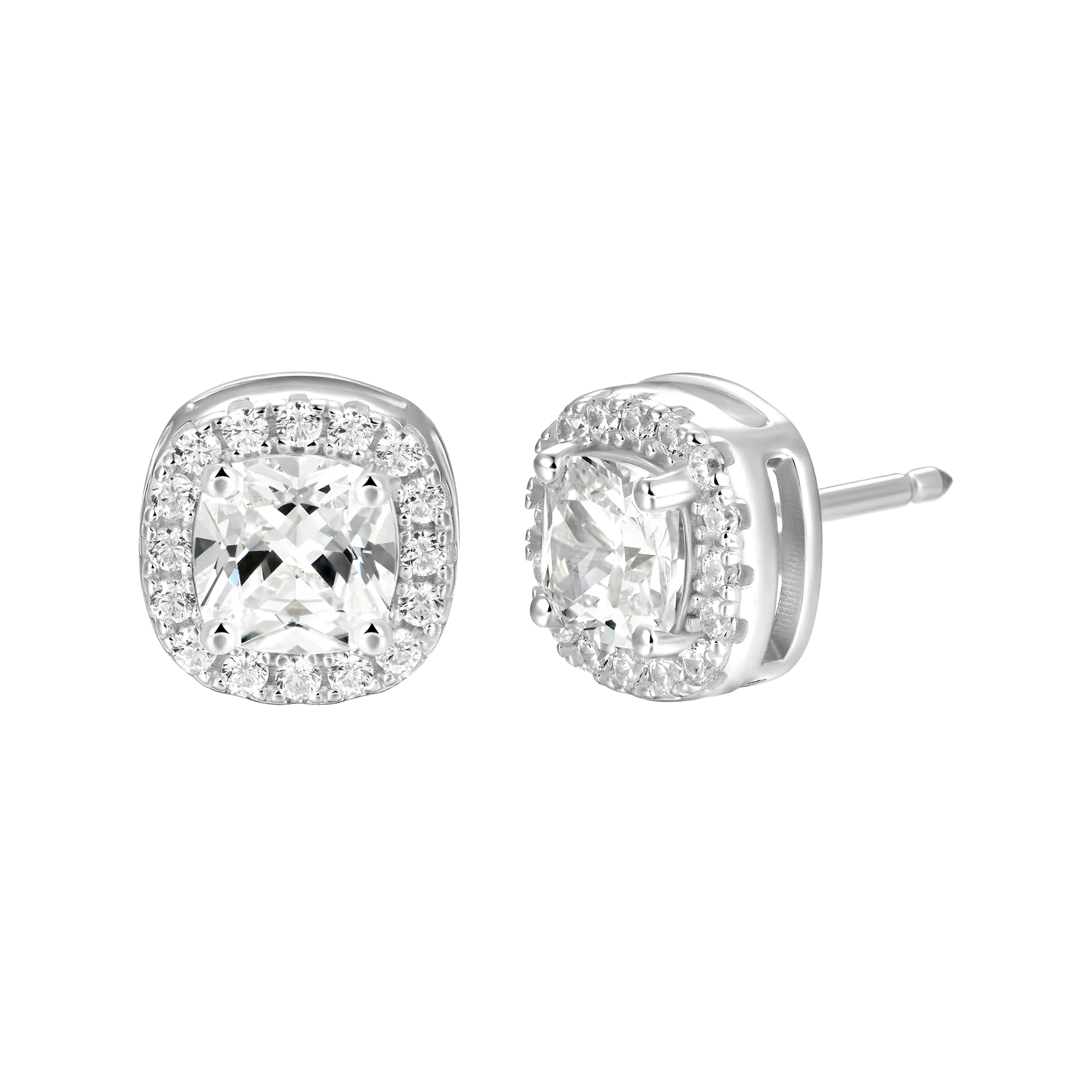 Custom Halo Moissanite Stud Earring