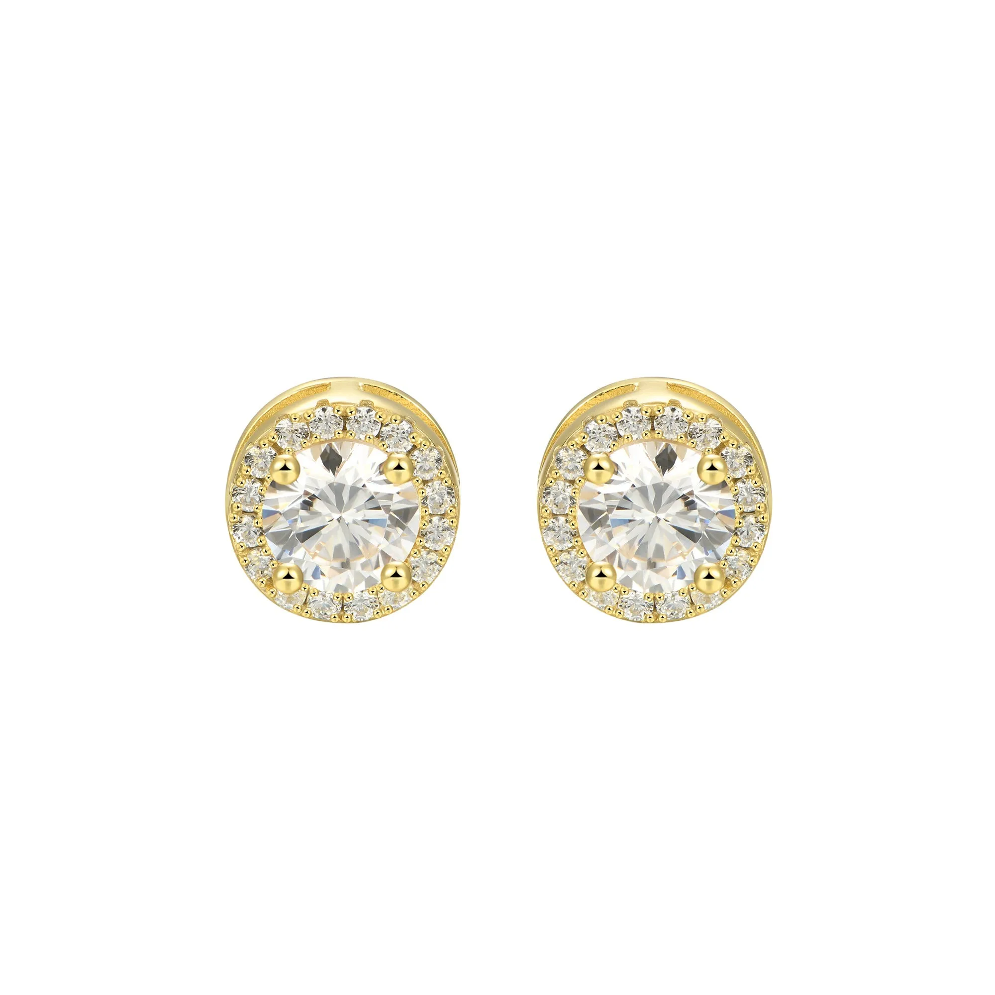 Custom Halo Moissanite Stud Earring