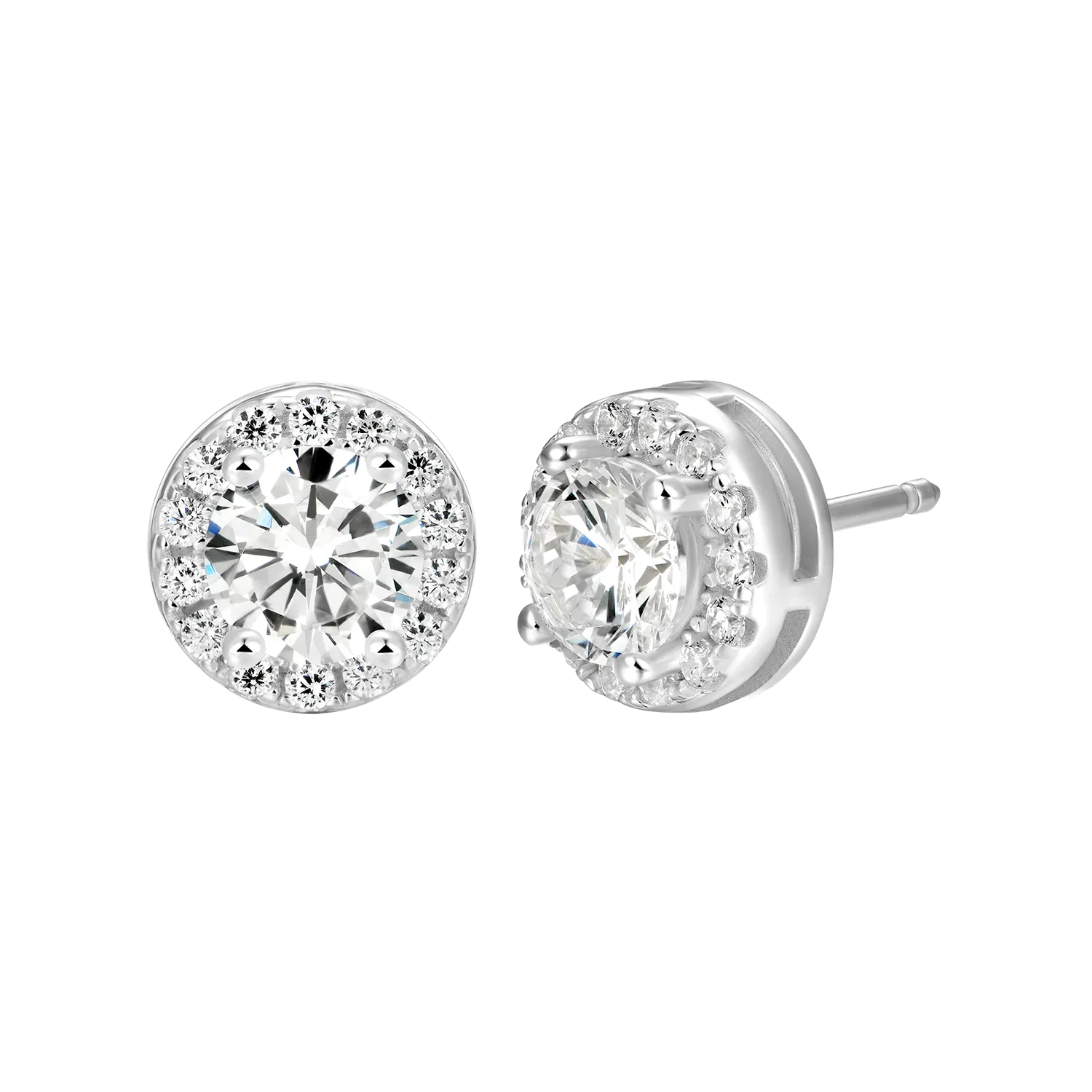 Custom Halo Moissanite Stud Earring