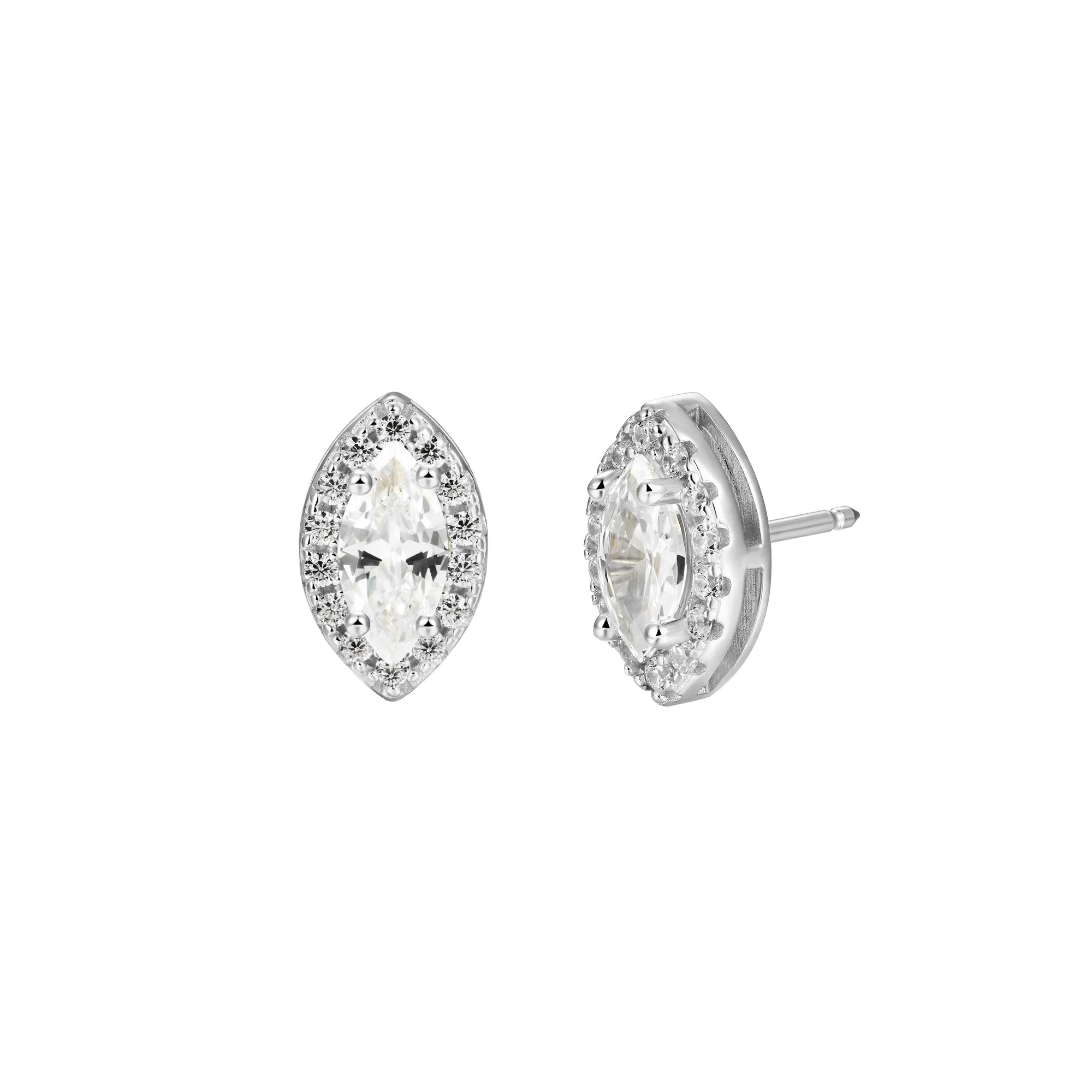 Custom Halo Moissanite Stud Earring