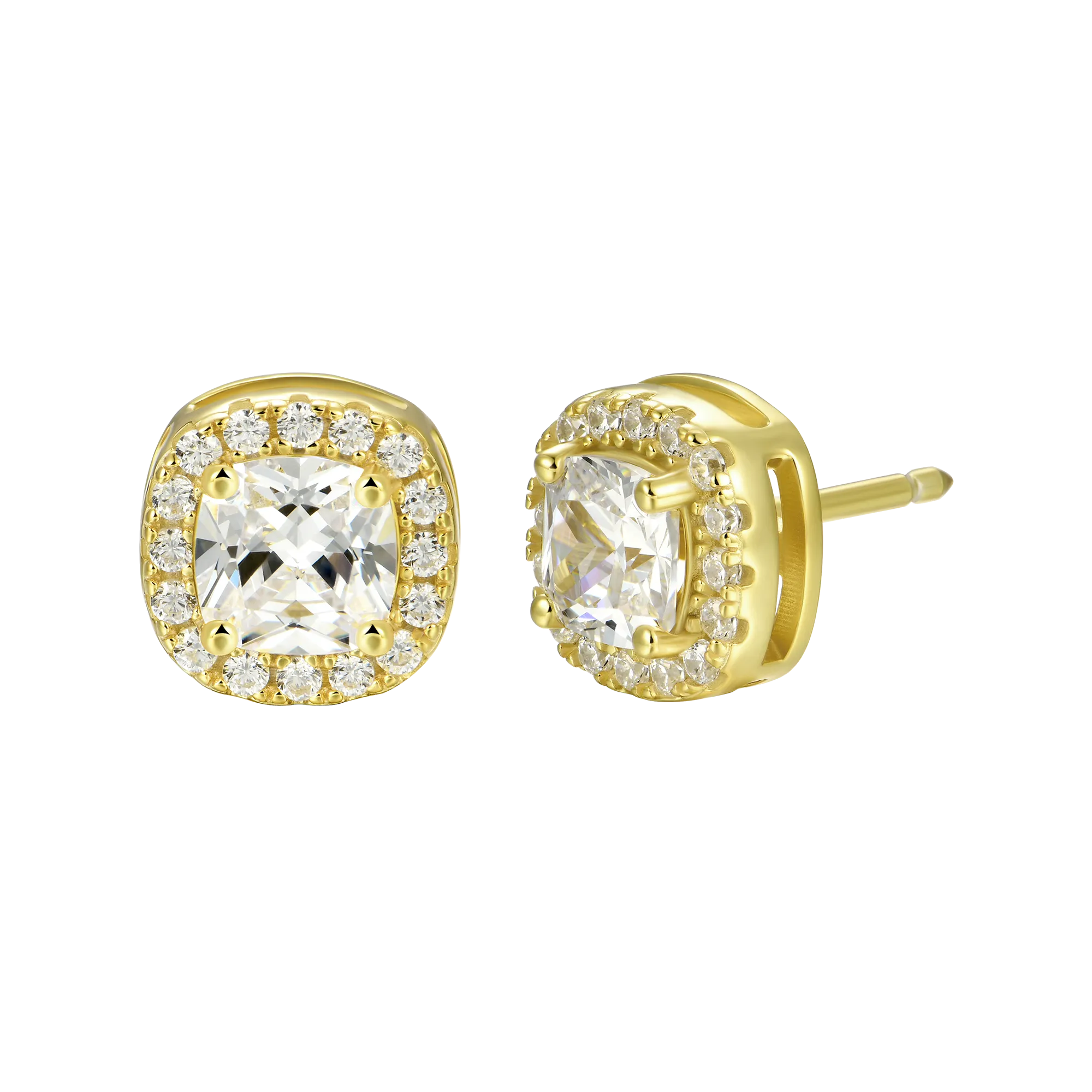 Custom Halo Moissanite Stud Earring