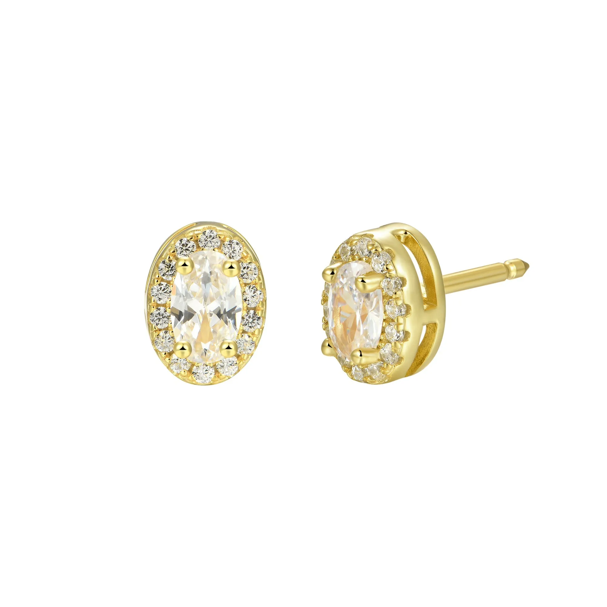 Custom Halo Moissanite Stud Earring