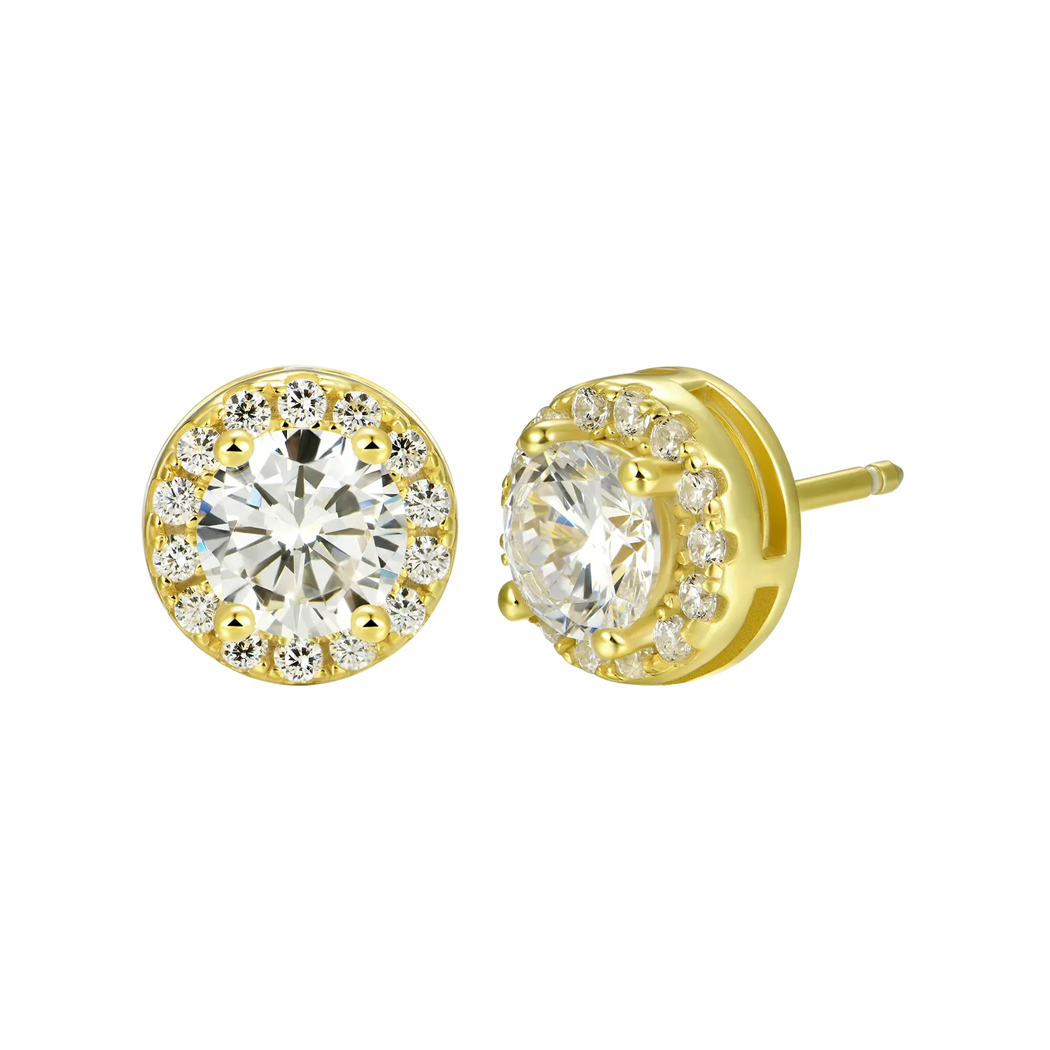 Custom Halo Moissanite Stud Earring