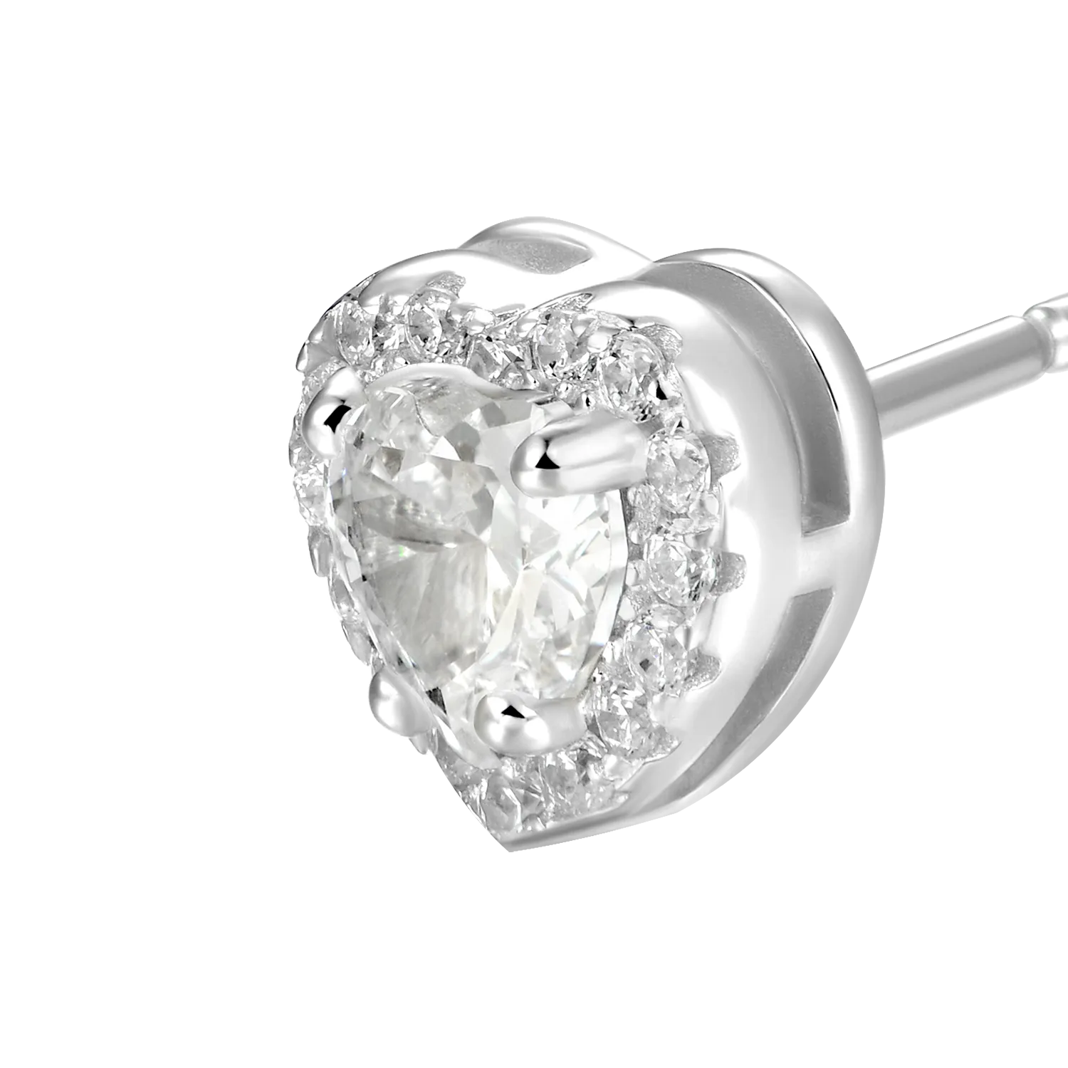 Custom Halo Moissanite Stud Earring