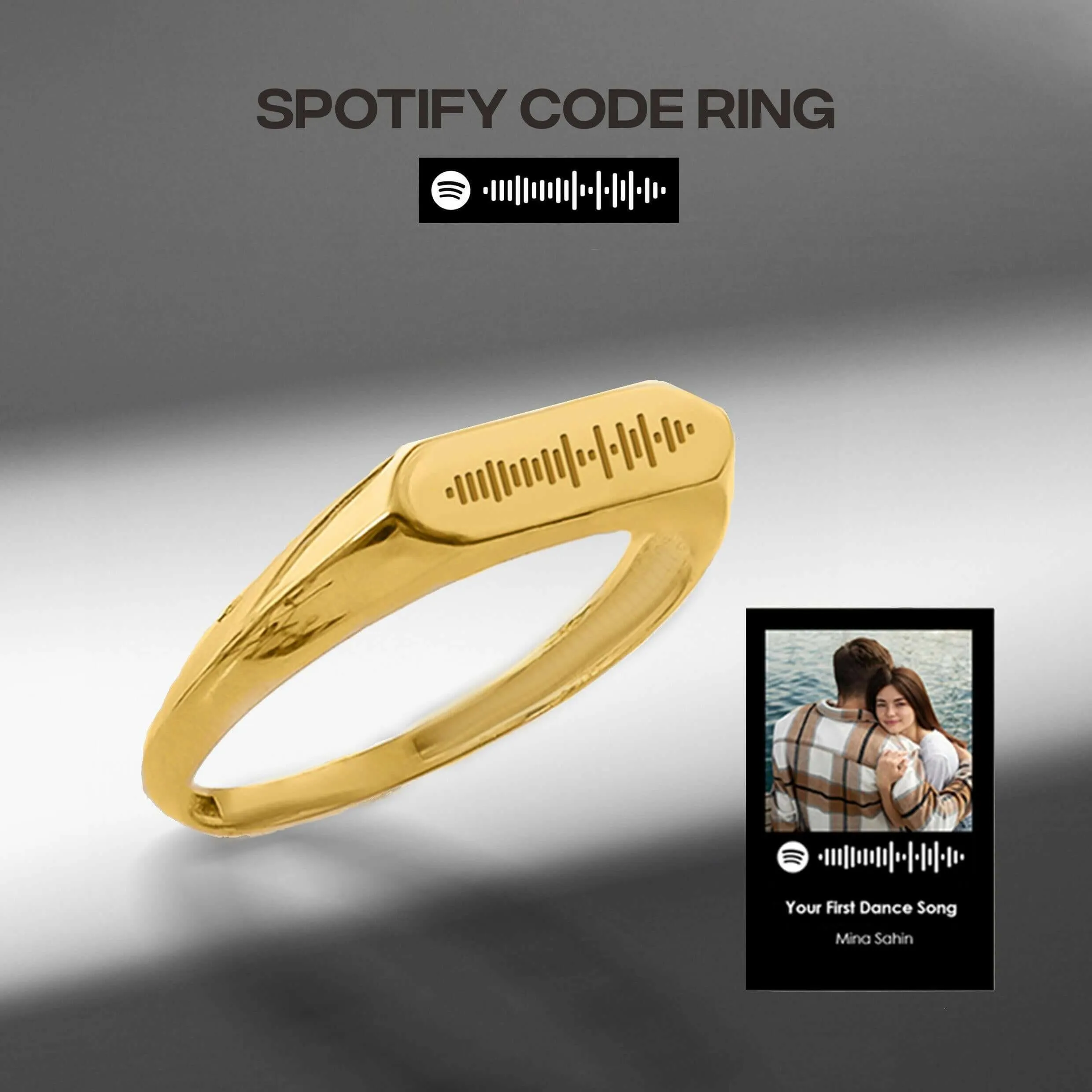 Custom Spotify Code Ring | 14K Solid Gold