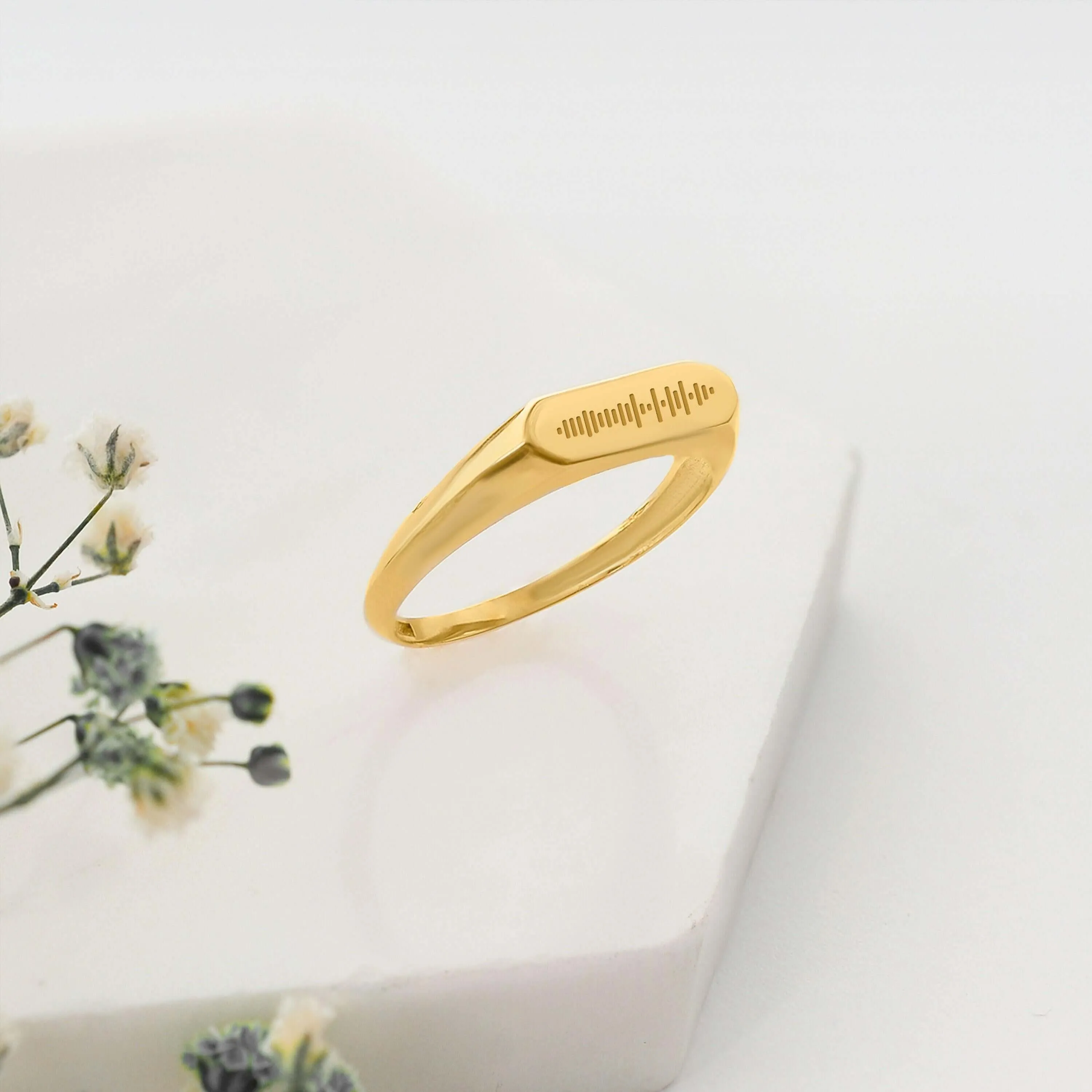 Custom Spotify Code Ring | 14K Solid Gold