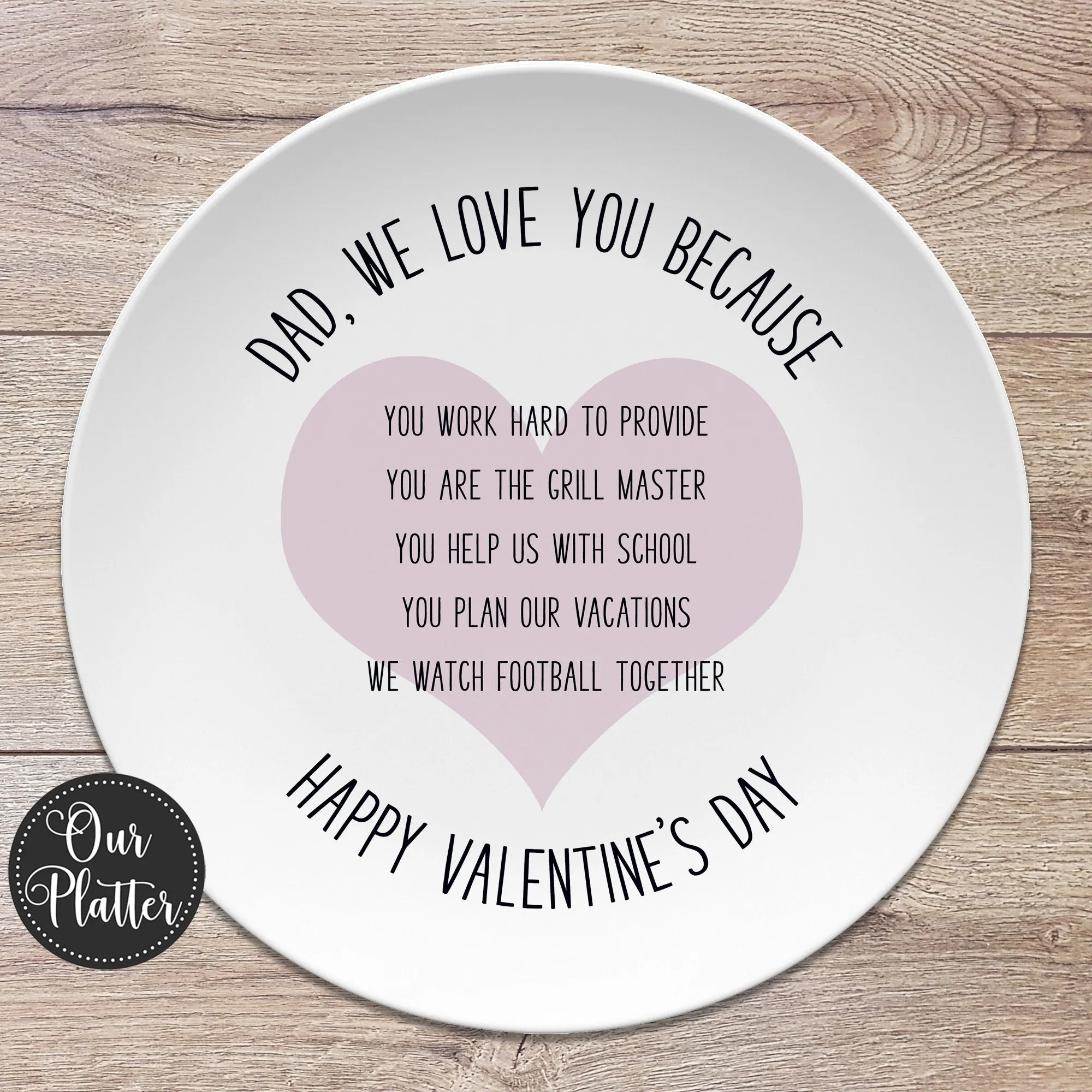 Custom Text Love You Because Personalized Plates