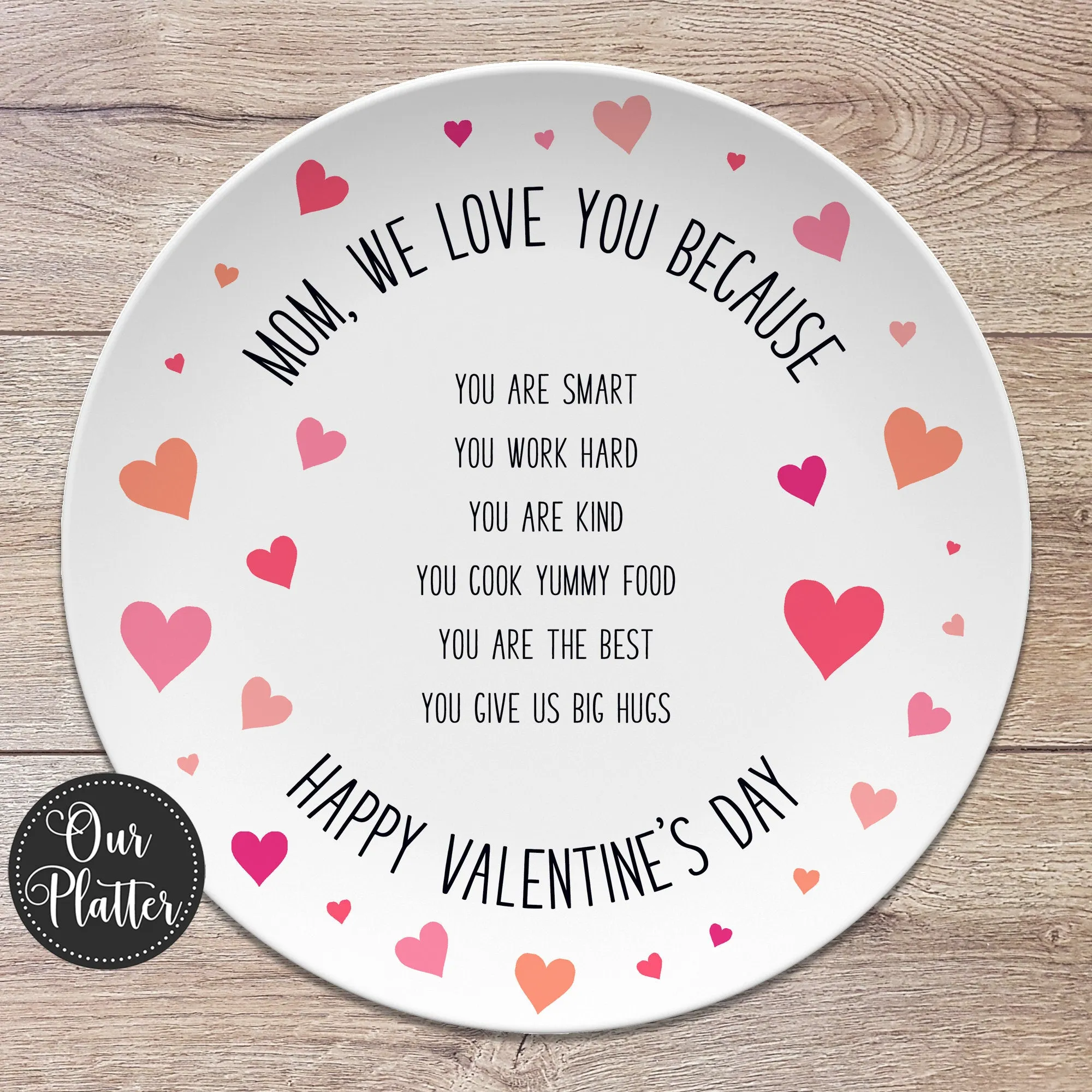 Custom Text Love You Because Personalized Plates