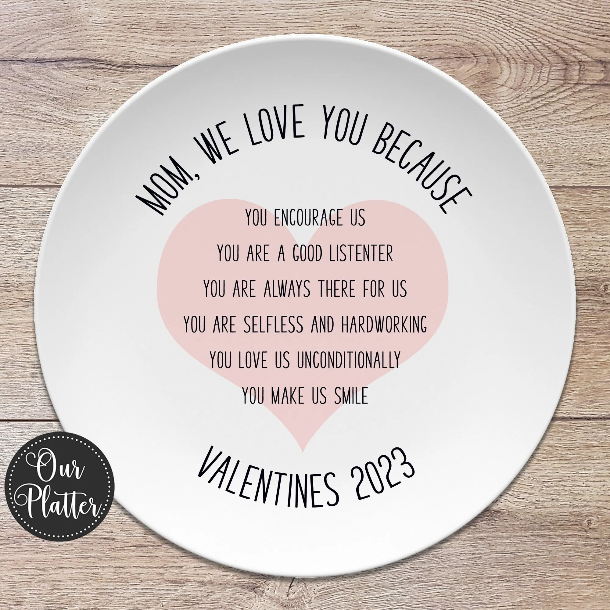 Custom Text Love You Because Personalized Plates