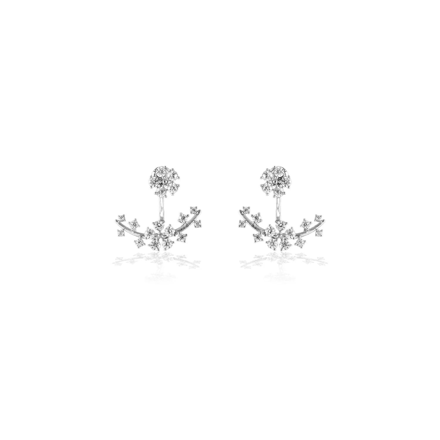 CZ Flower Peek-A-Boo Earrings