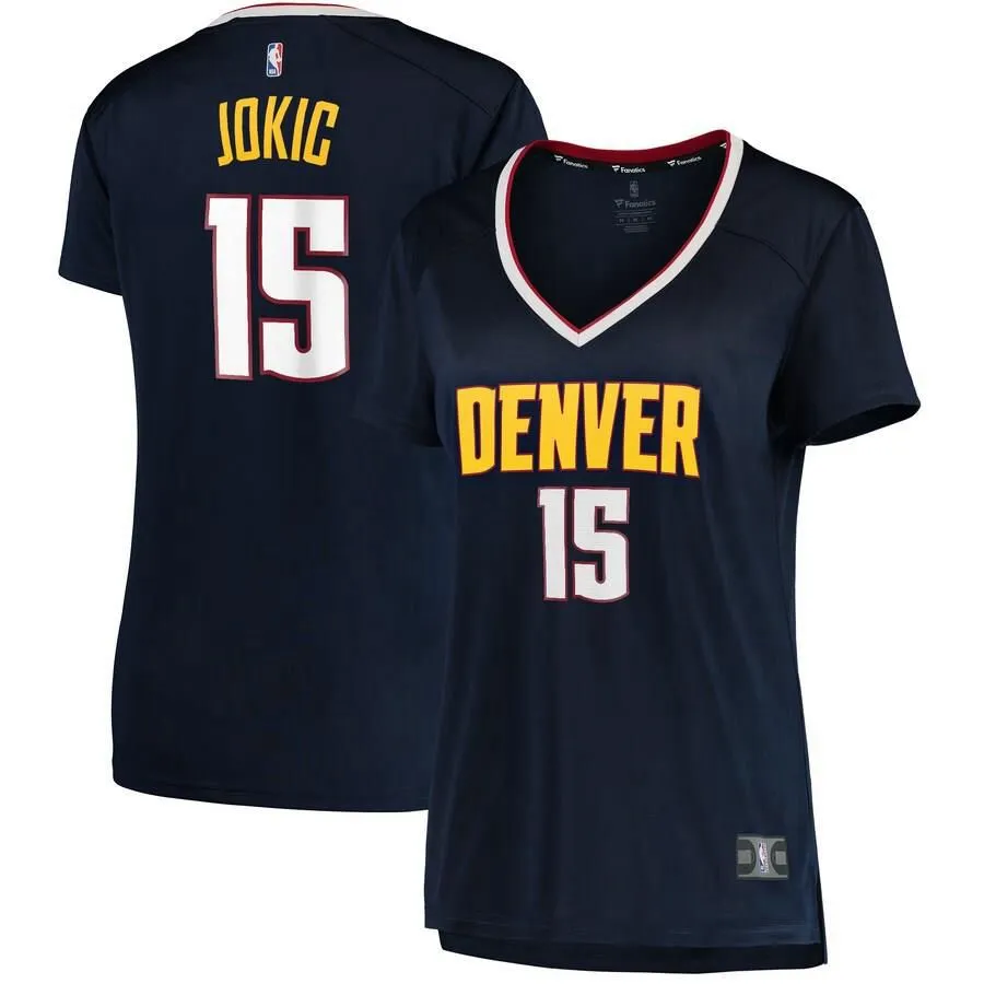 Denver Nuggets Nikola Jokic Fanatics Branded Fast Break Player Icon Jersey Womens - Navy | Ireland K5968A1